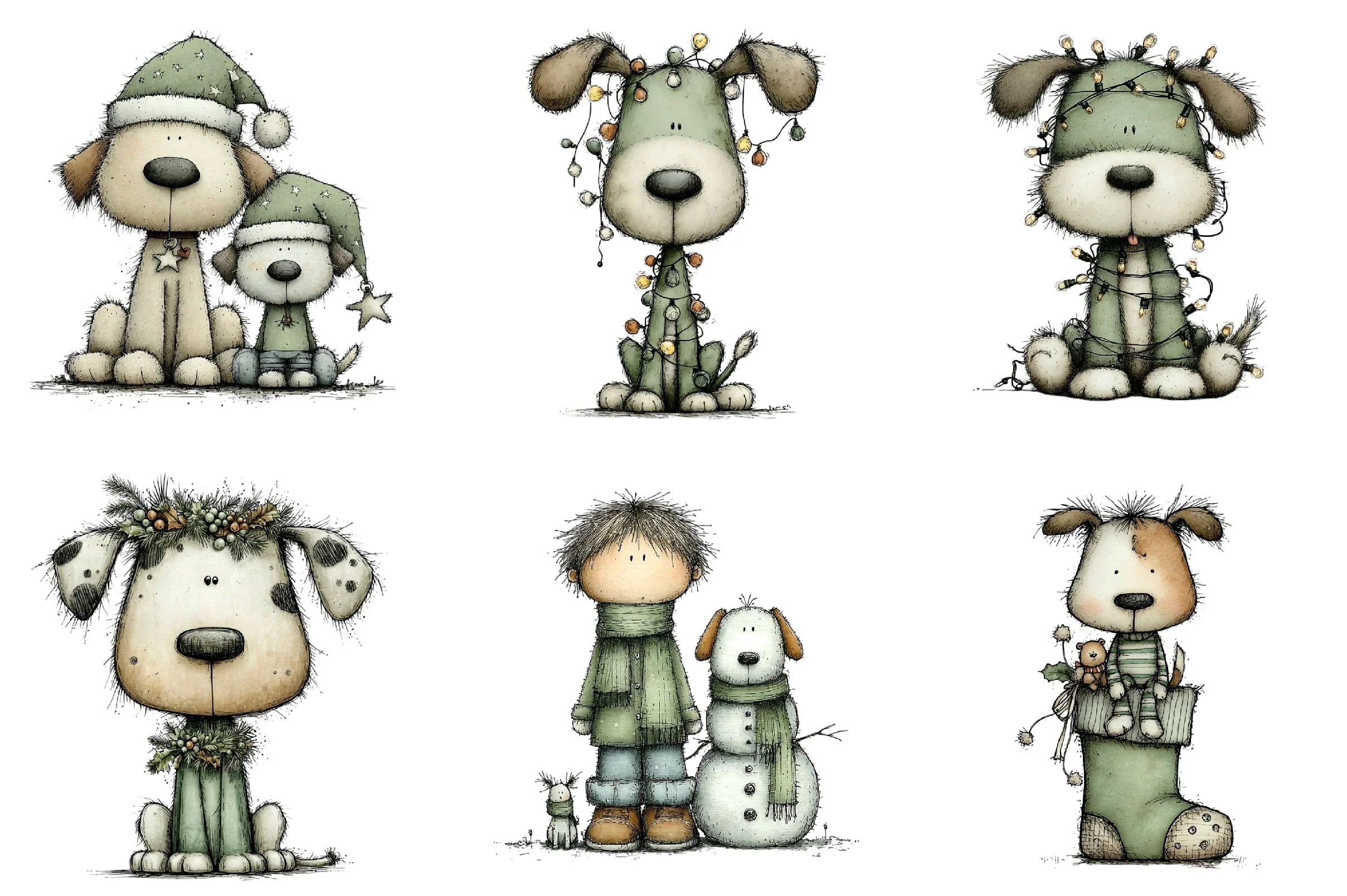 Christmas Dog Happy Clipart Bundle - CraftNest - Digital Crafting and Art