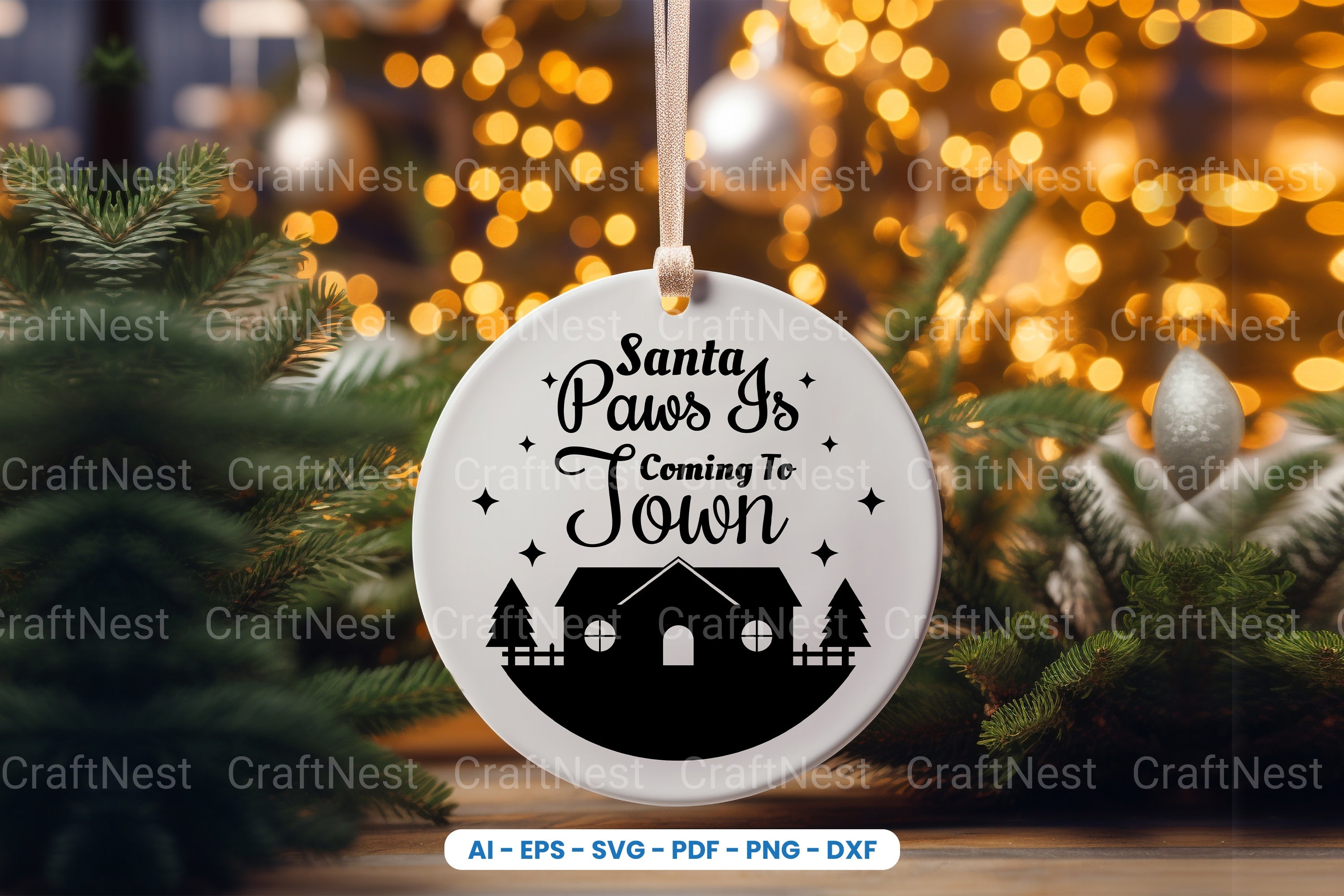 Christmas Dog Ornament SVG Bundle - Clipart Collection