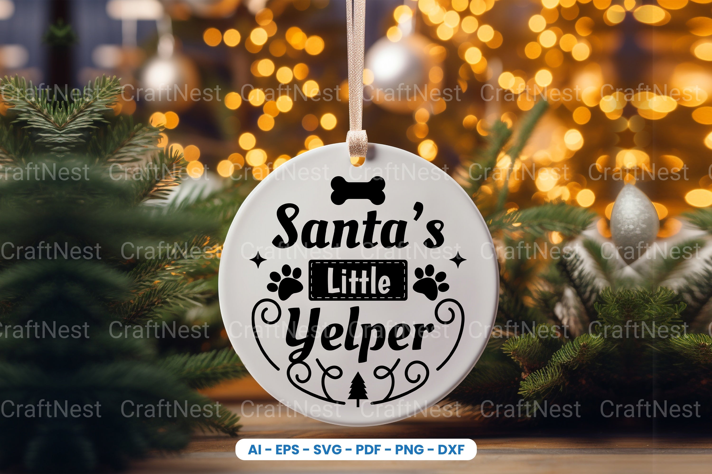 Christmas Dog Ornament SVG Bundle - Clipart Collection