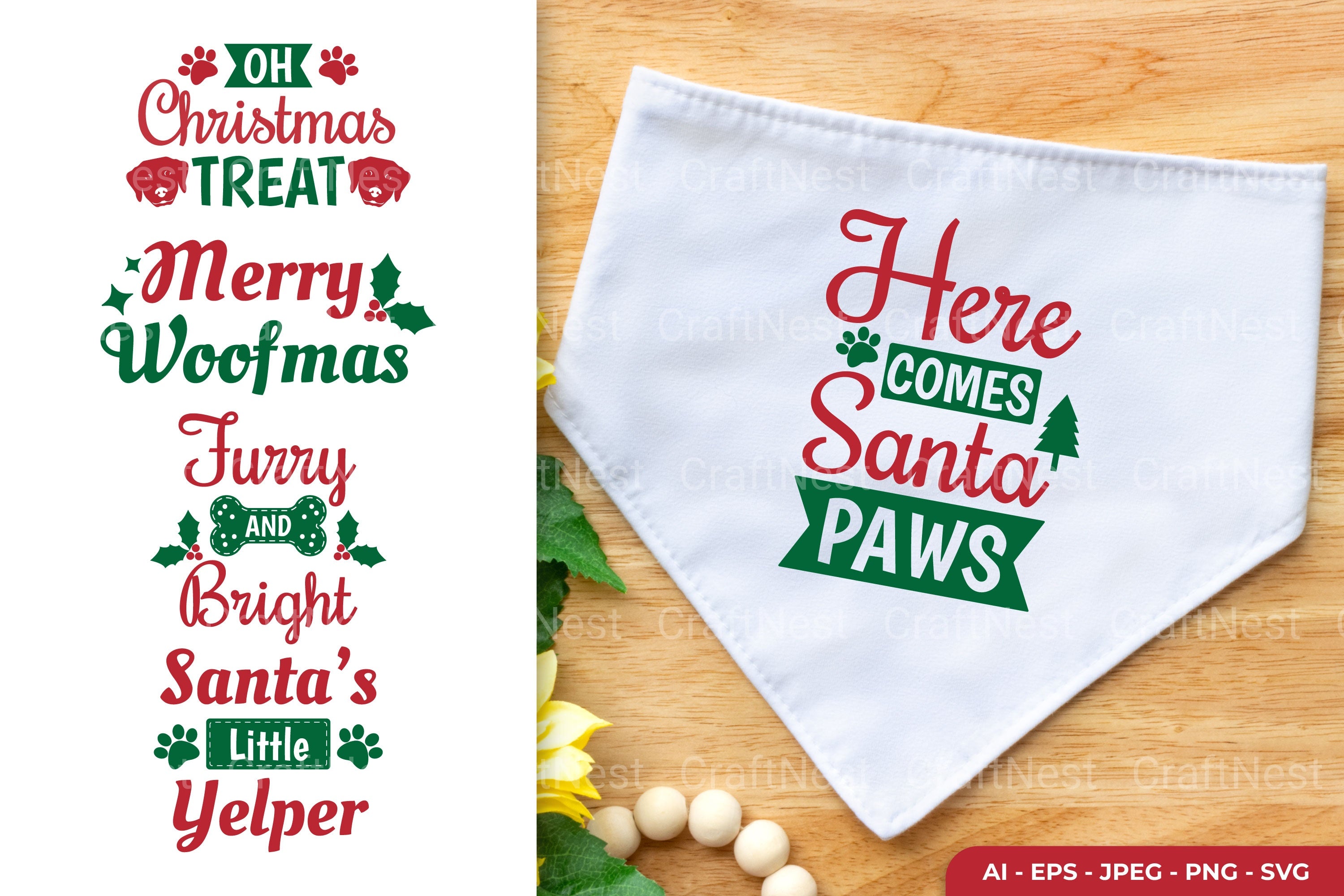 Christmas Dog SVG Clipart Bundle