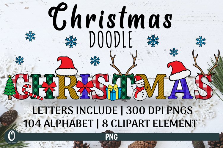 Christmas Doodle Alphabet Clipart SVG Bundle - CraftNest - Digital Crafting and Art