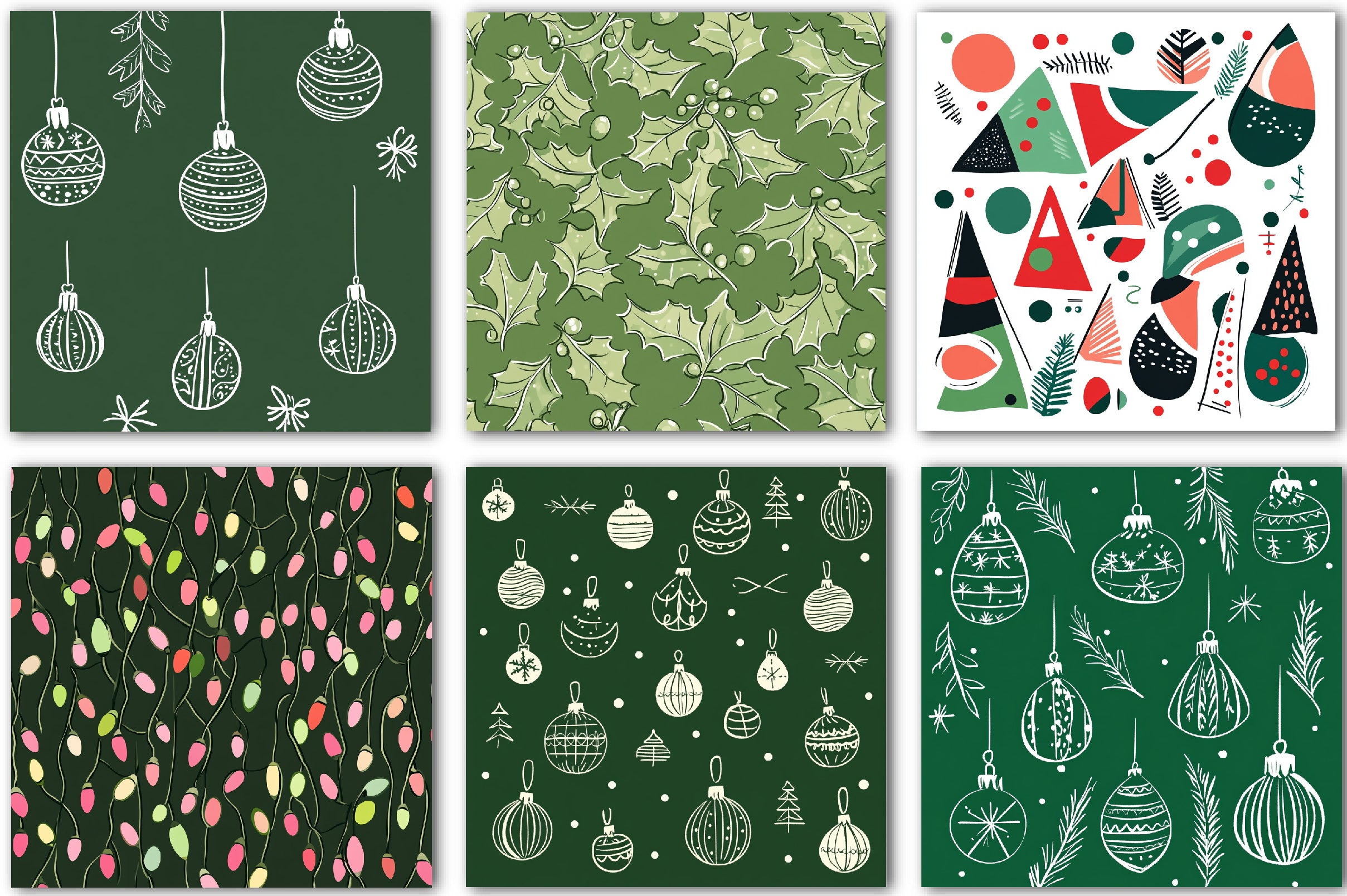 Christmas Doodle Digital Paper Design