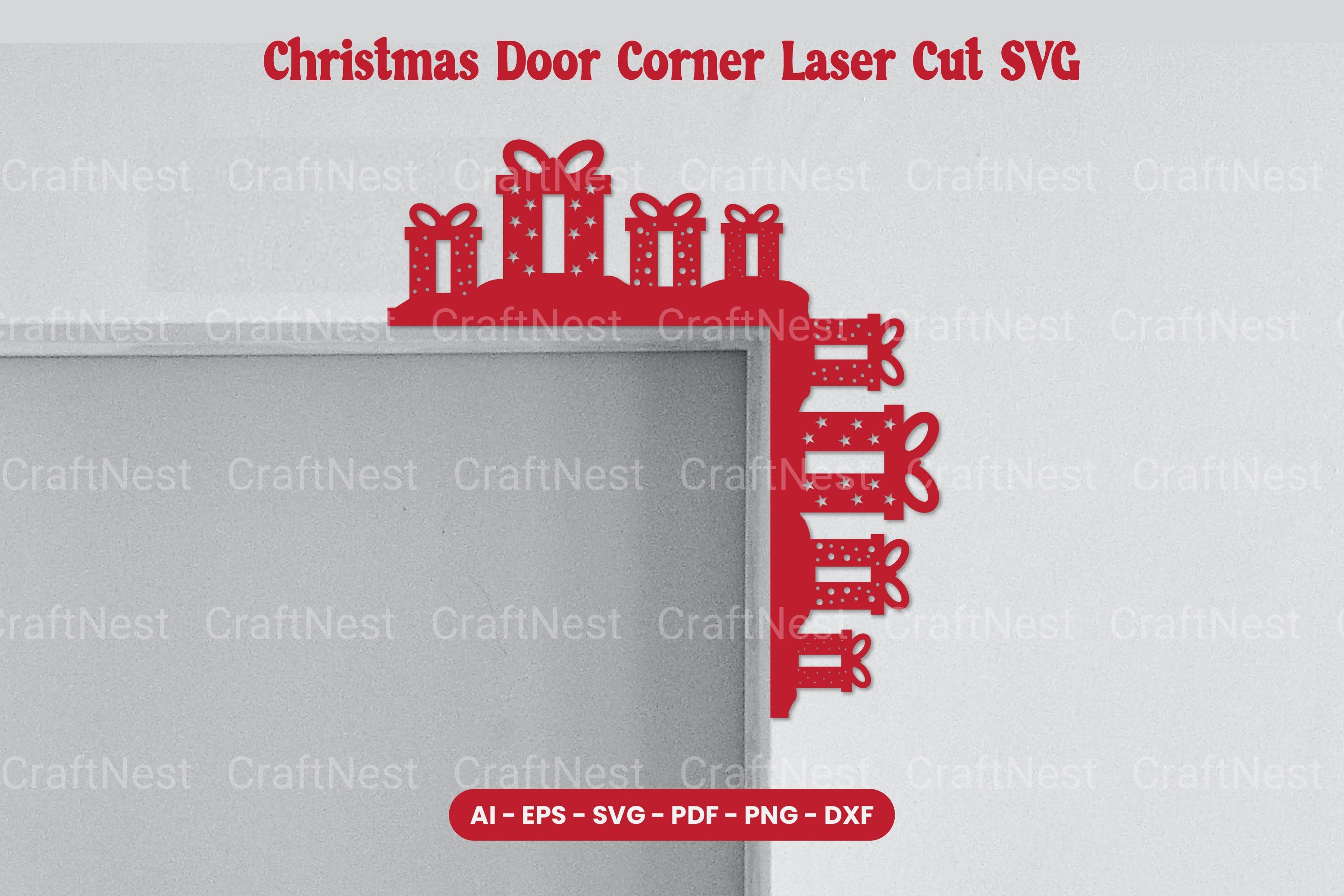 Christmas Door Corner Laser Cut SVG Bundle - Clipart Collection