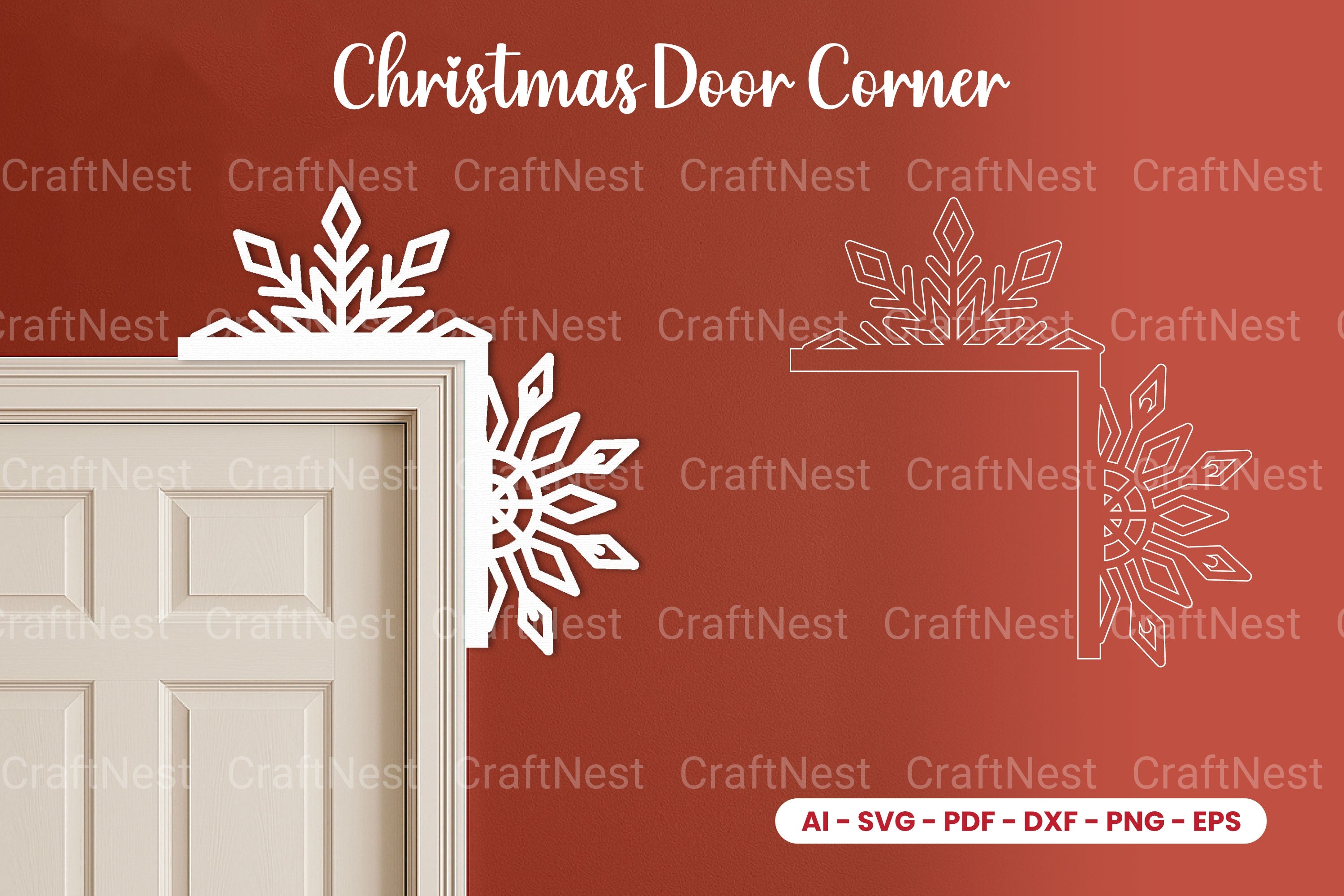 Christmas Door Corner Laser Cut SVG Bundle