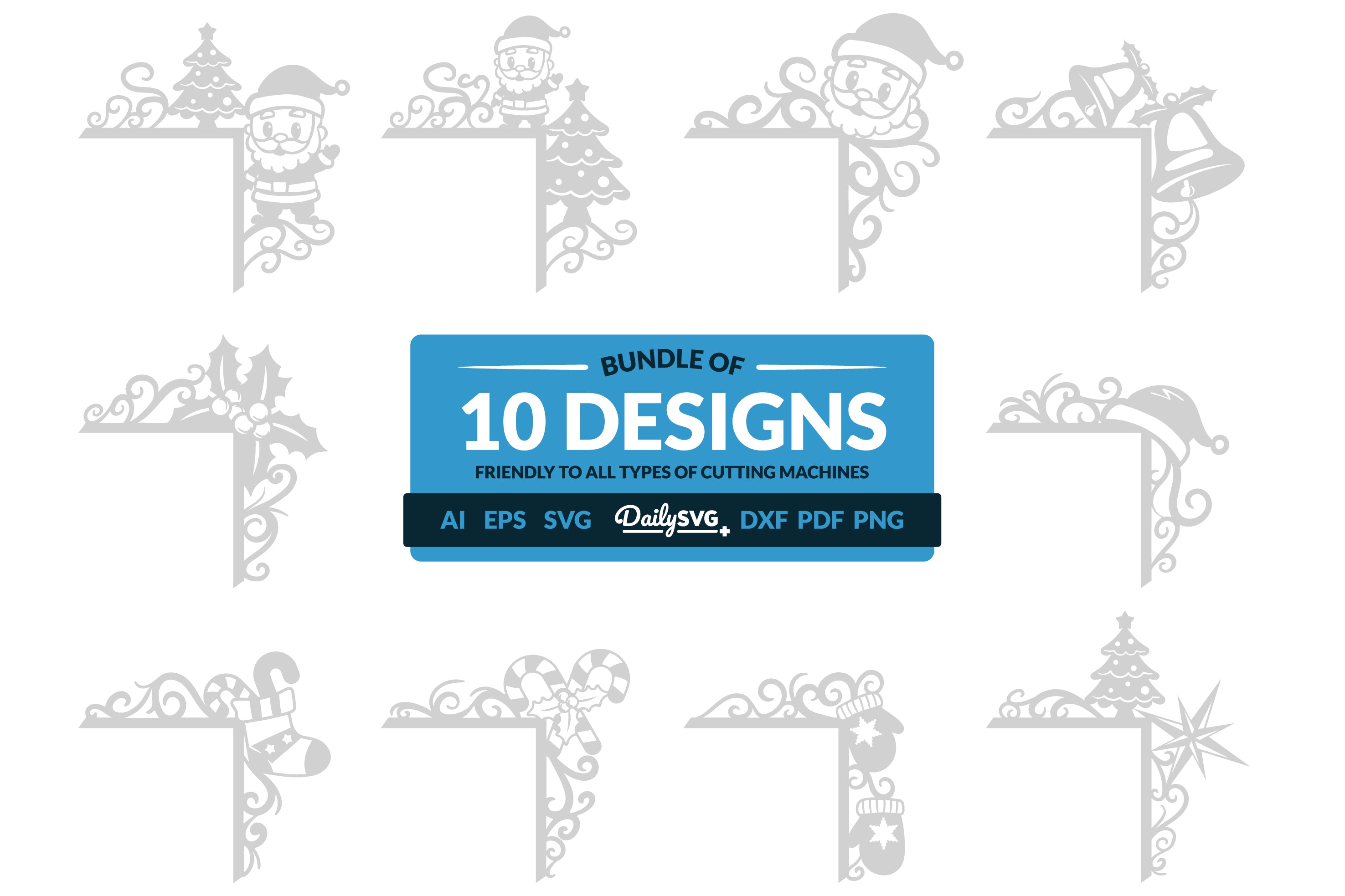 Christmas Door Corner Clipart - Daily SVG Bundles