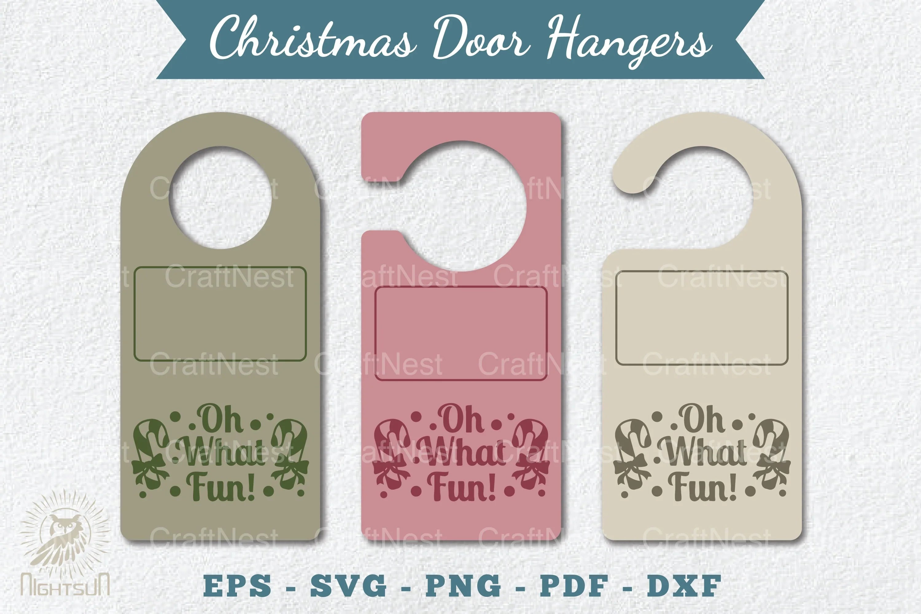 Christmas Door Hangers Set Template Clipart Bundle - CraftNest - Digital Crafting and Art