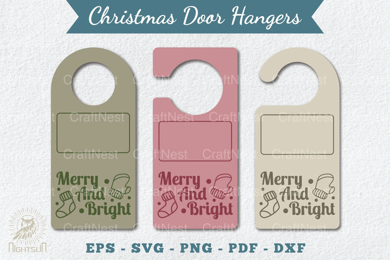 Christmas Door Hangers Set Template Bundle - CraftNest - Digital Crafting and Art