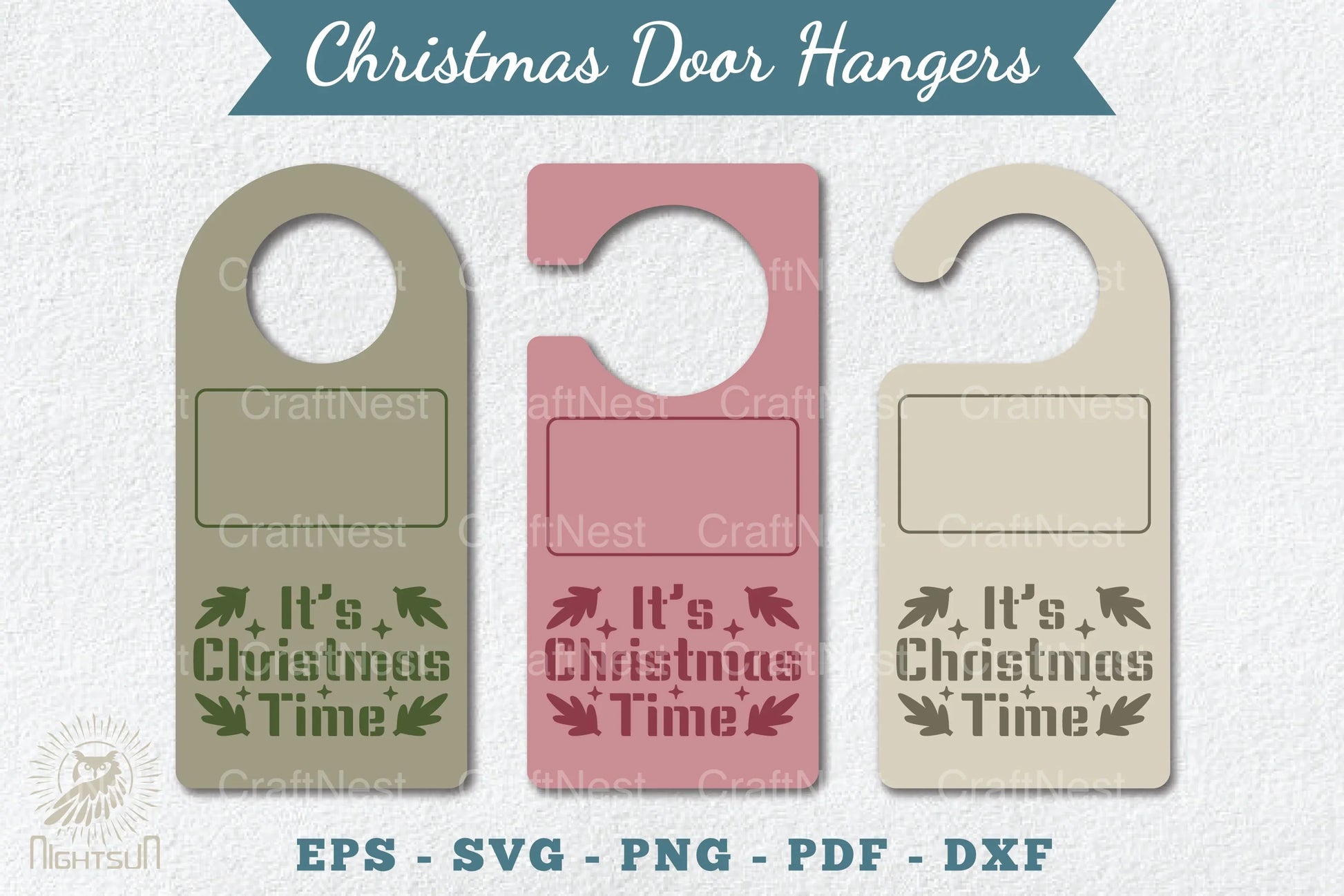 Christmas Door Hangers Set Template Bundle - CraftNest - Digital Crafting and Art