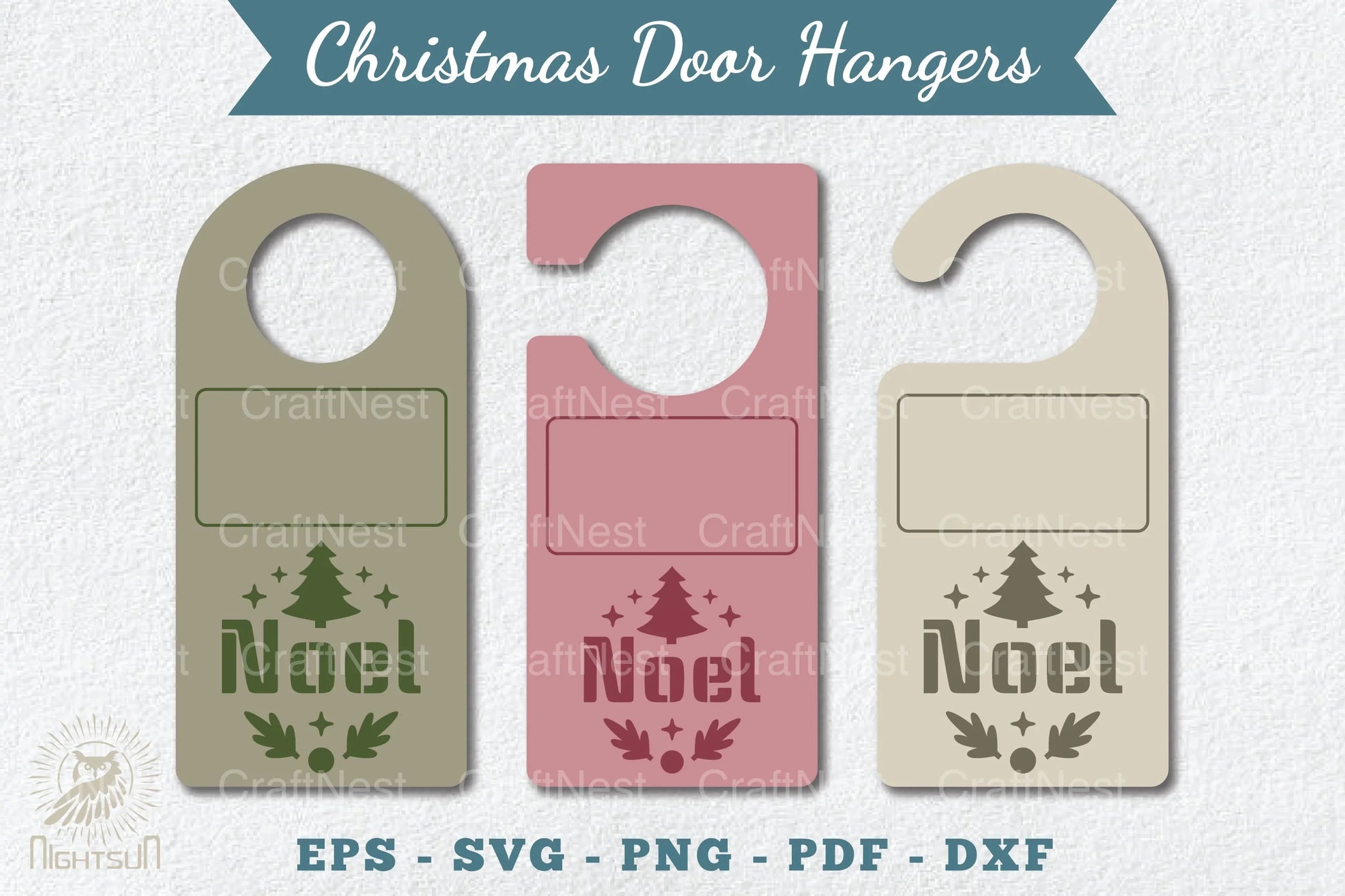 Christmas Door Hangers Set Template Bundle - CraftNest - Digital Crafting and Art