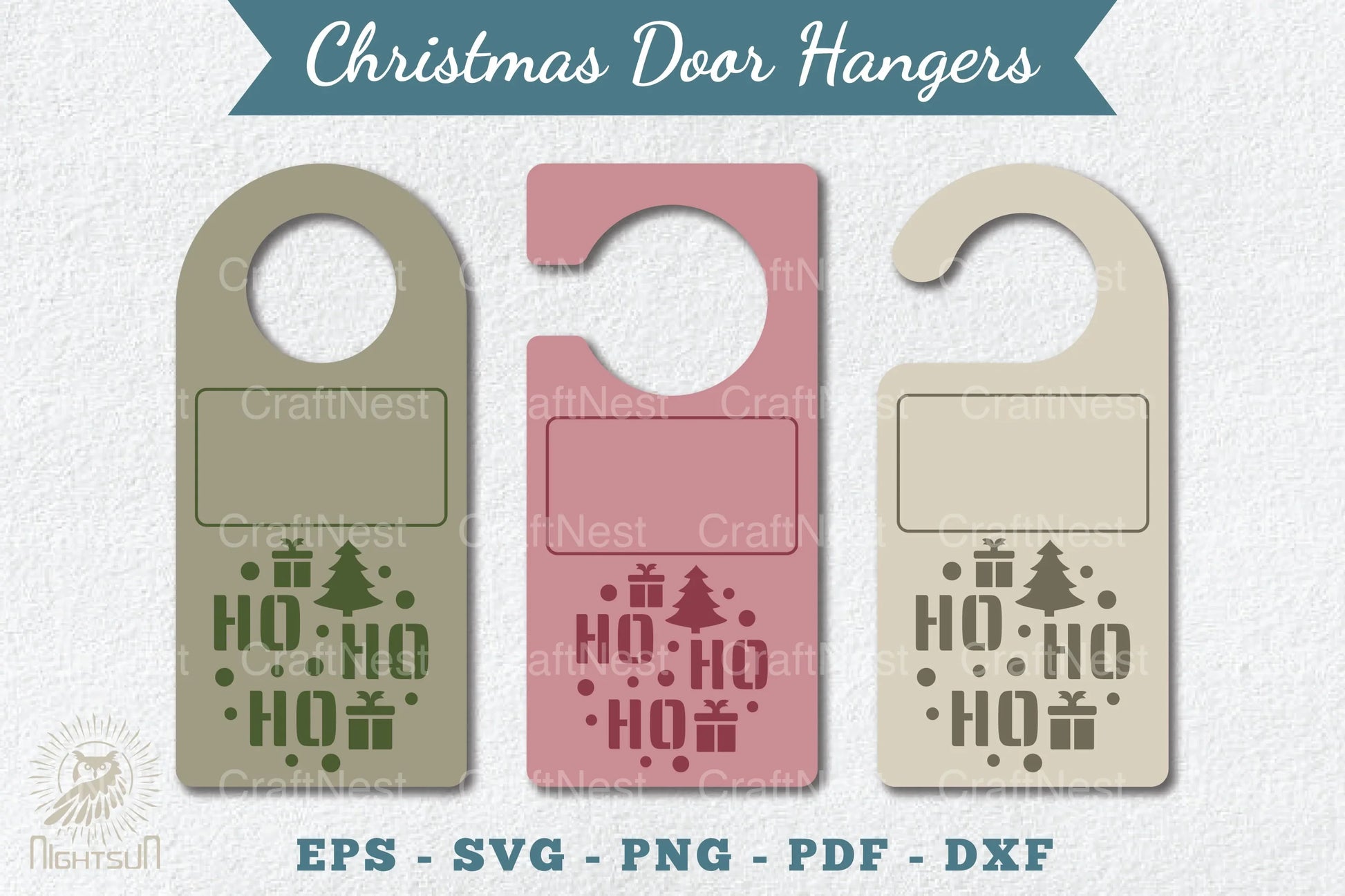 Christmas Door Hangers Set Template Bundle - CraftNest - Digital Crafting and Art