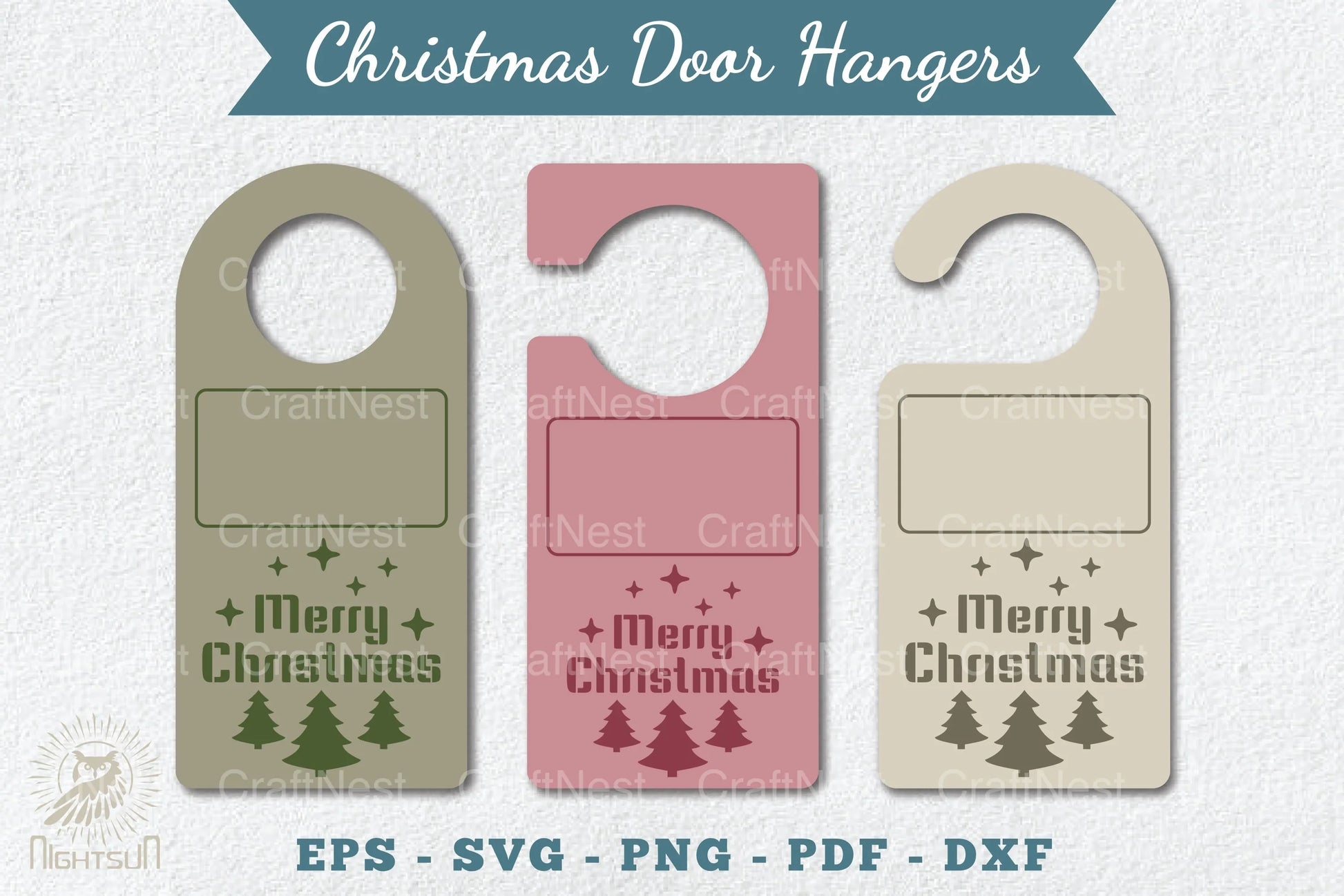 Christmas Door Hangers Set Template Clipart Bundle - CraftNest - Digital Crafting and Art