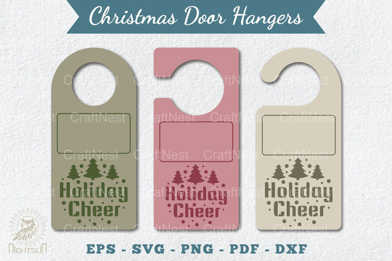 Christmas Door Hangers Set Template Clipart Bundle - CraftNest - Digital Crafting and Art