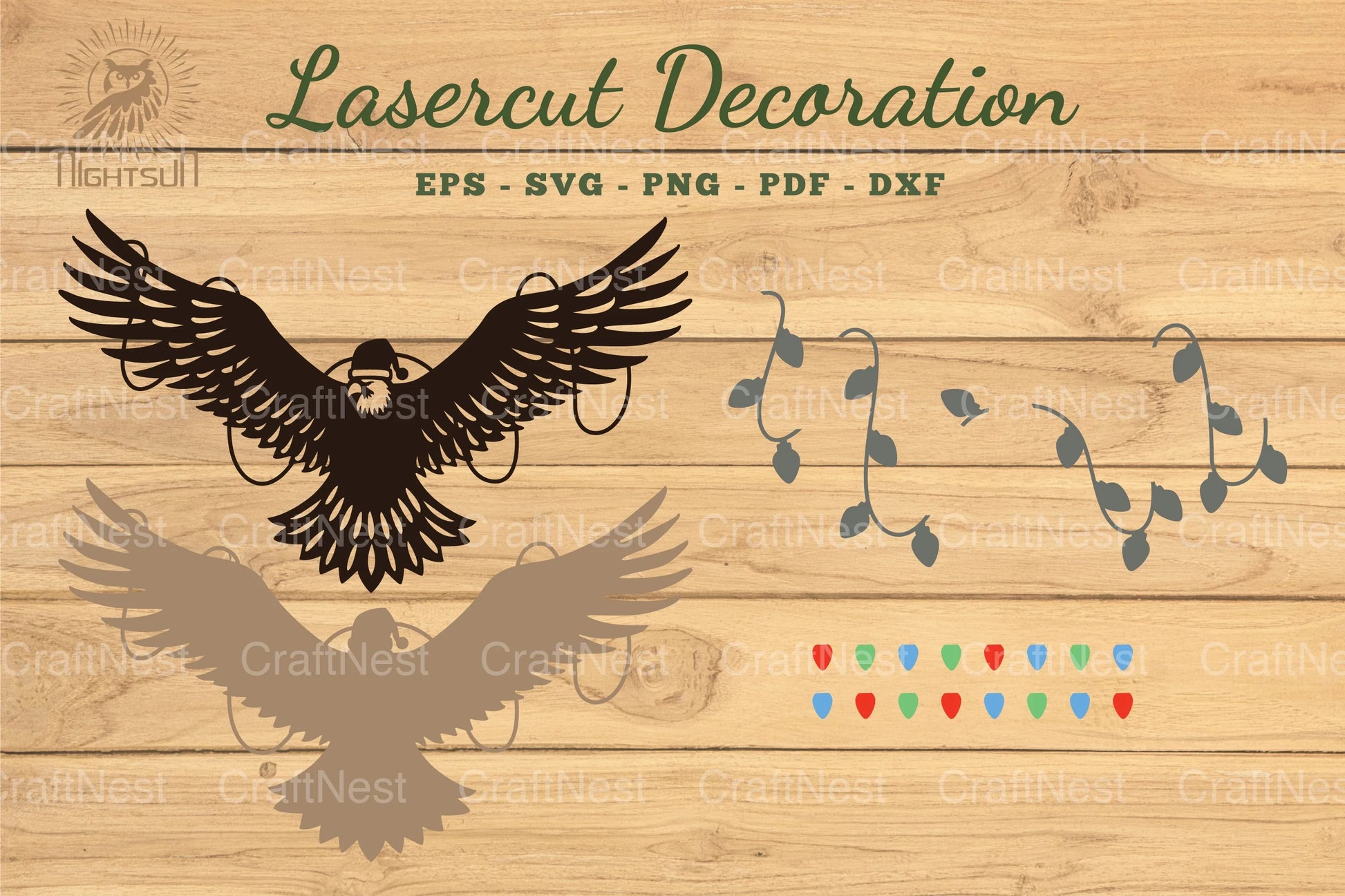 Christmas Eagle Laser Cut Decoration Clipart Bundle - CraftNest - Digital Crafting and Art