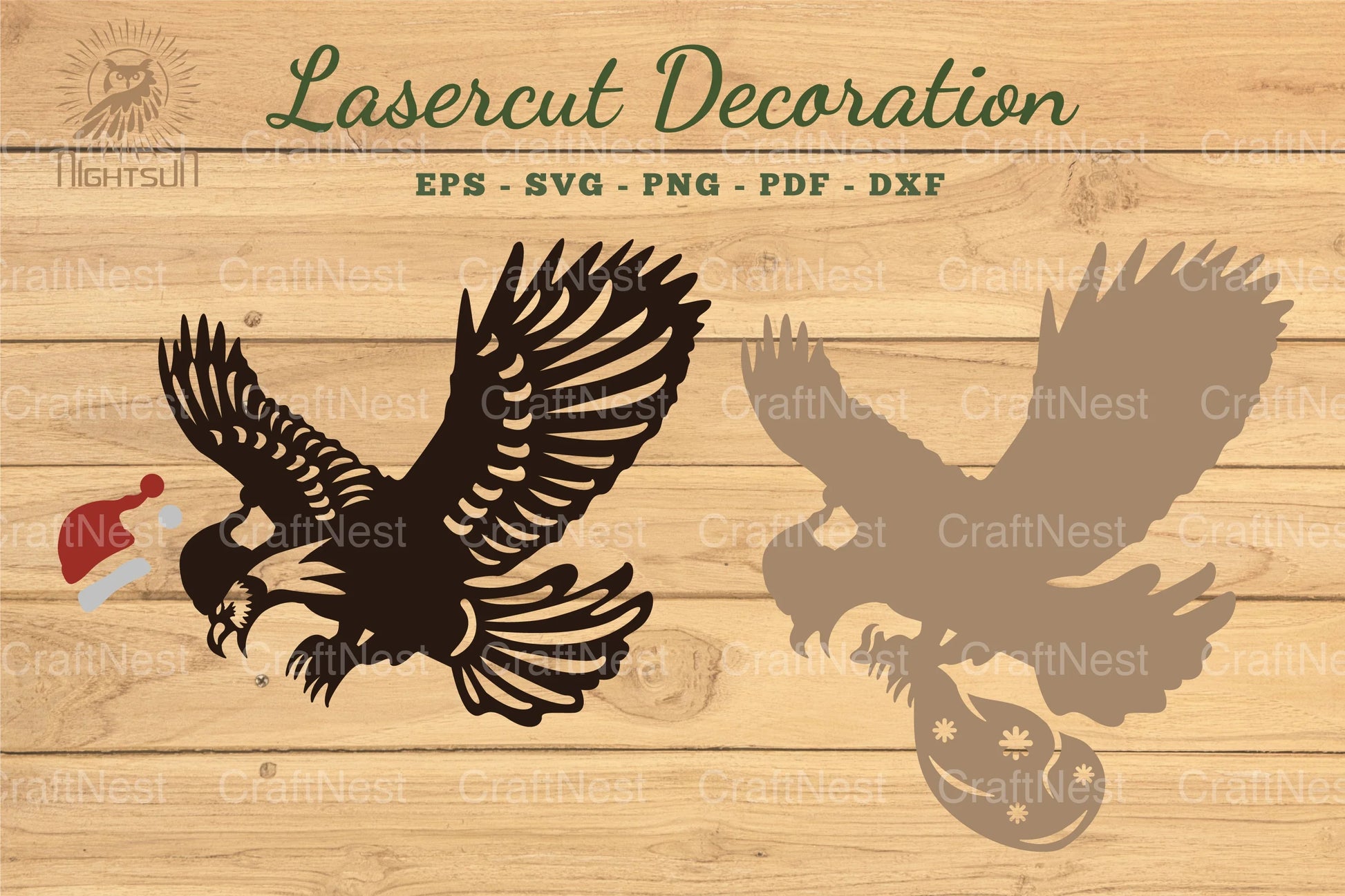 Christmas Eagle Laser Cut Decoration Clipart Bundle - CraftNest - Digital Crafting and Art