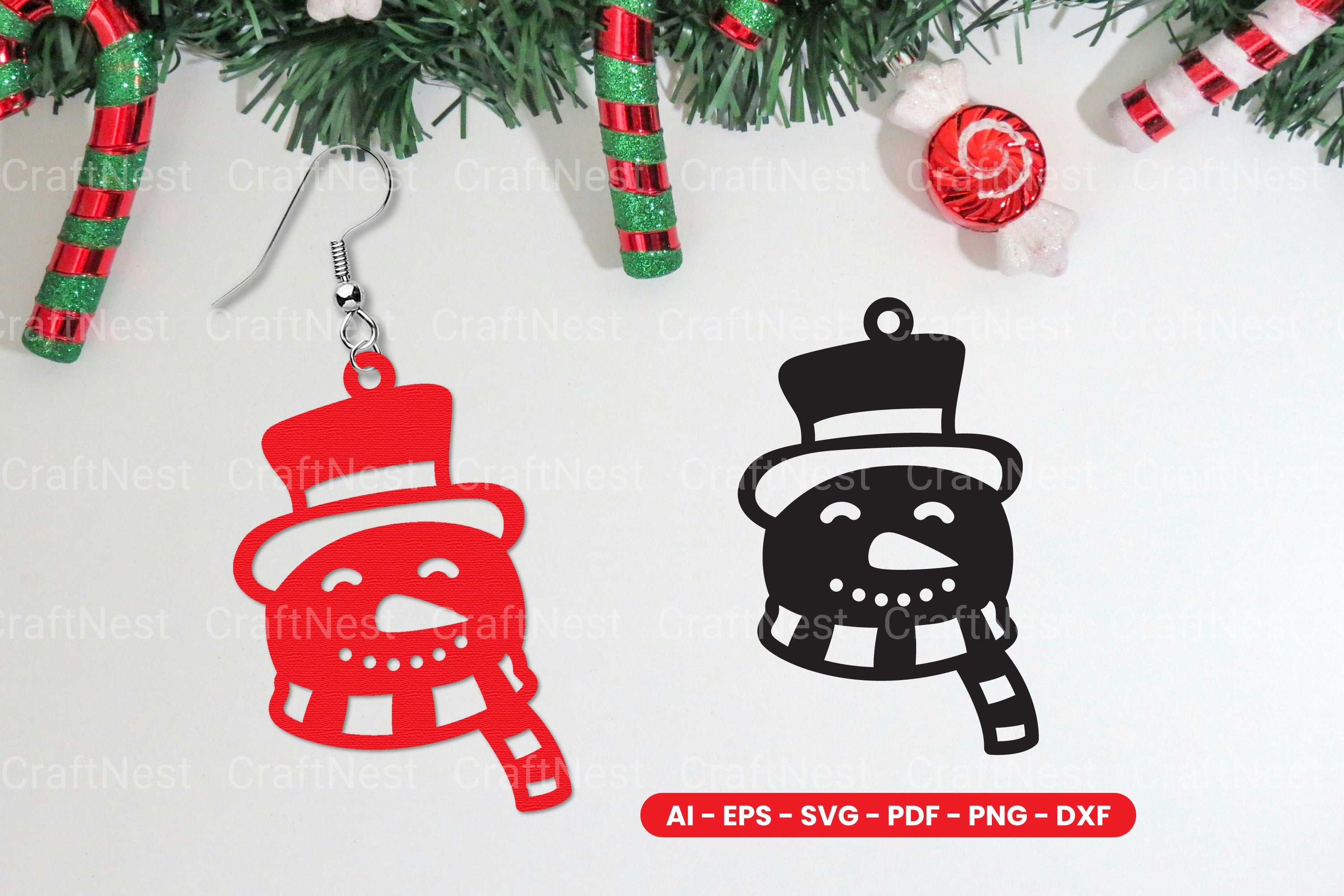 Christmas Earring Lasercut SVG Bundle - Clipart Collection
