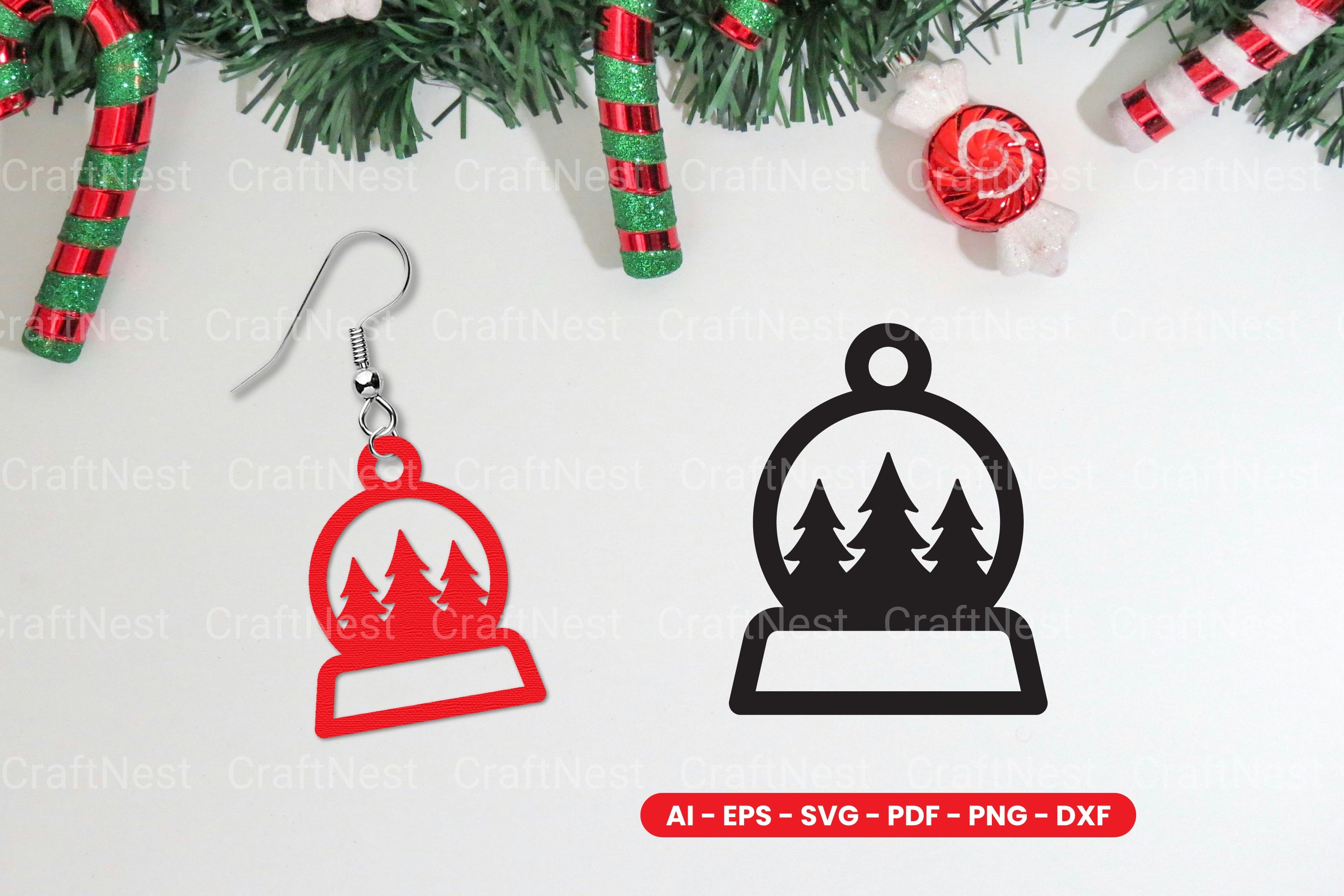 Christmas Earring Lasercut SVG Clipart Bundle