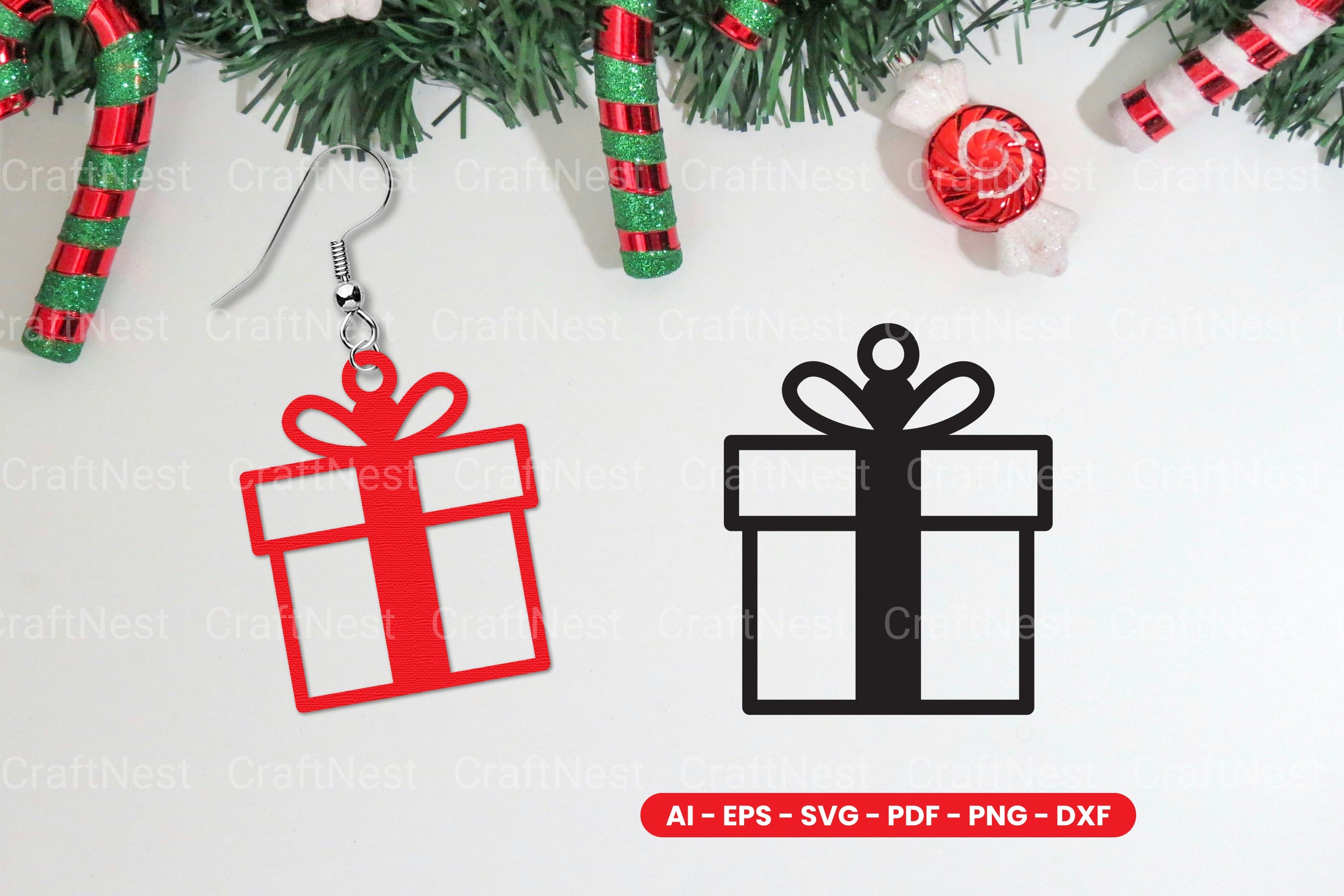 Christmas Earring Lasercut SVG Clipart Bundle