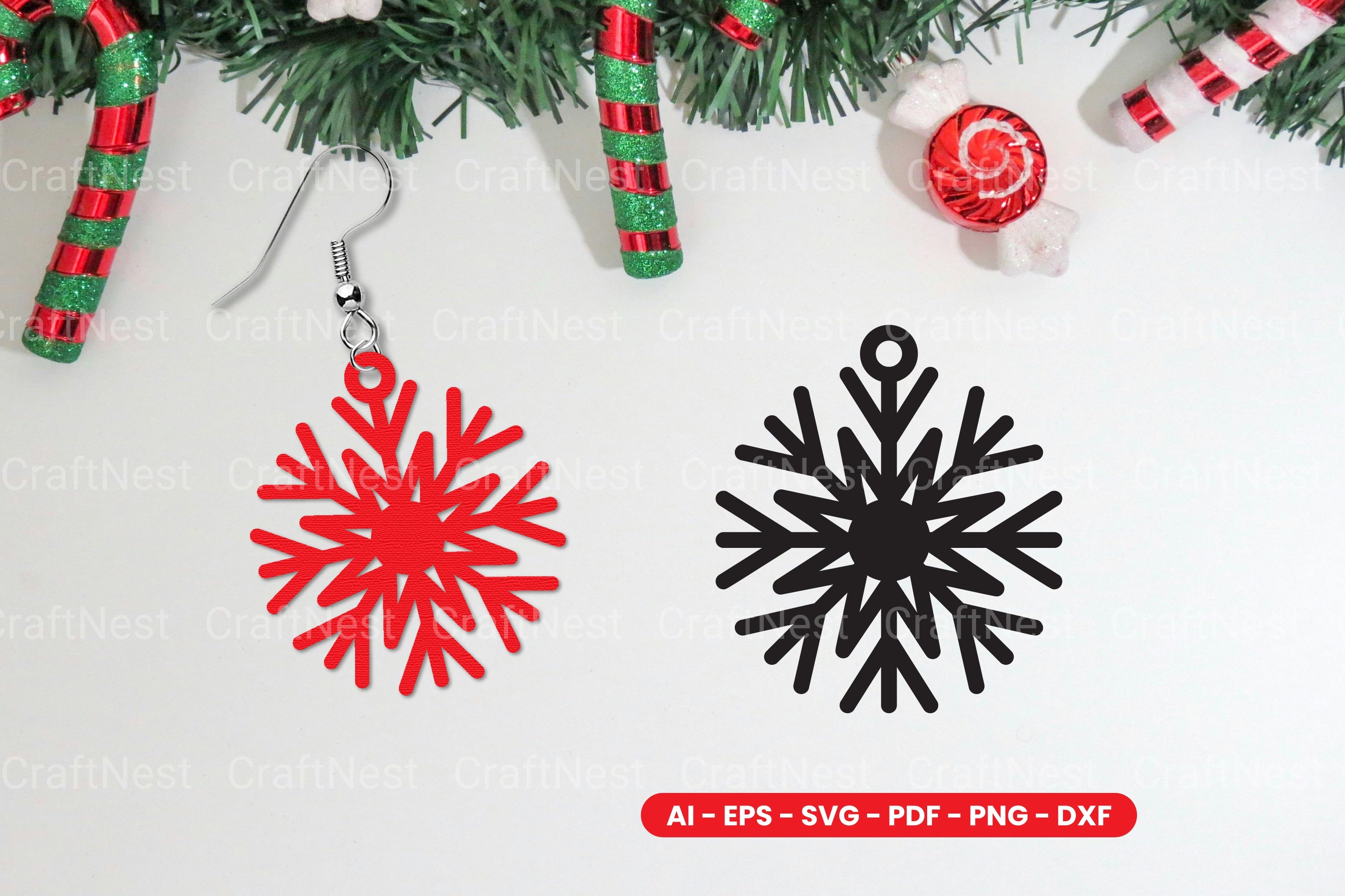 Christmas Earring Lasercut SVG Bundle