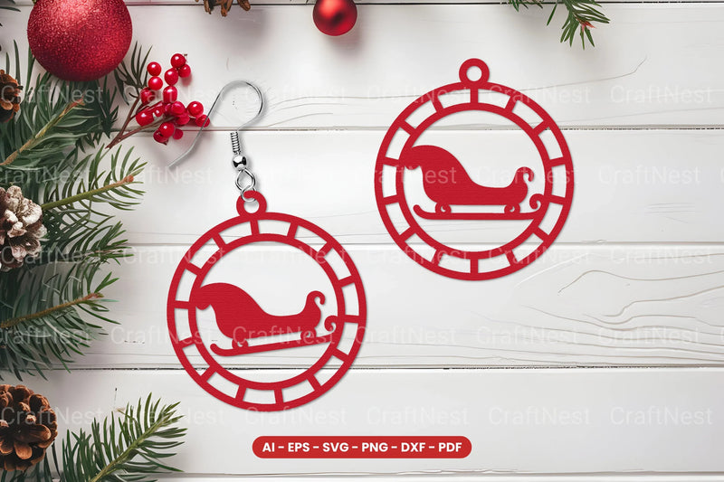 Christmas Earring Lasercut SVG Bundle - CraftNest - Digital Crafting and Art