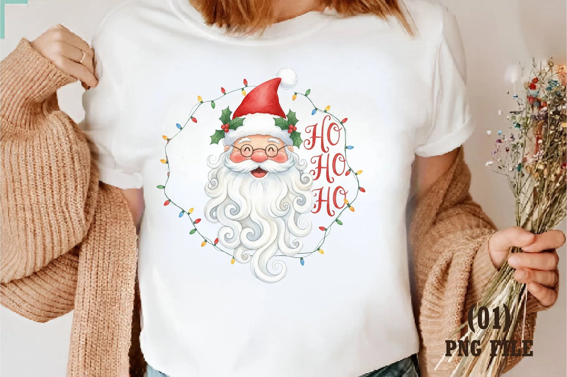 Christmas Face Clipart Bundle with Lights and Holly - CraftNest - Digital Crafting and Art