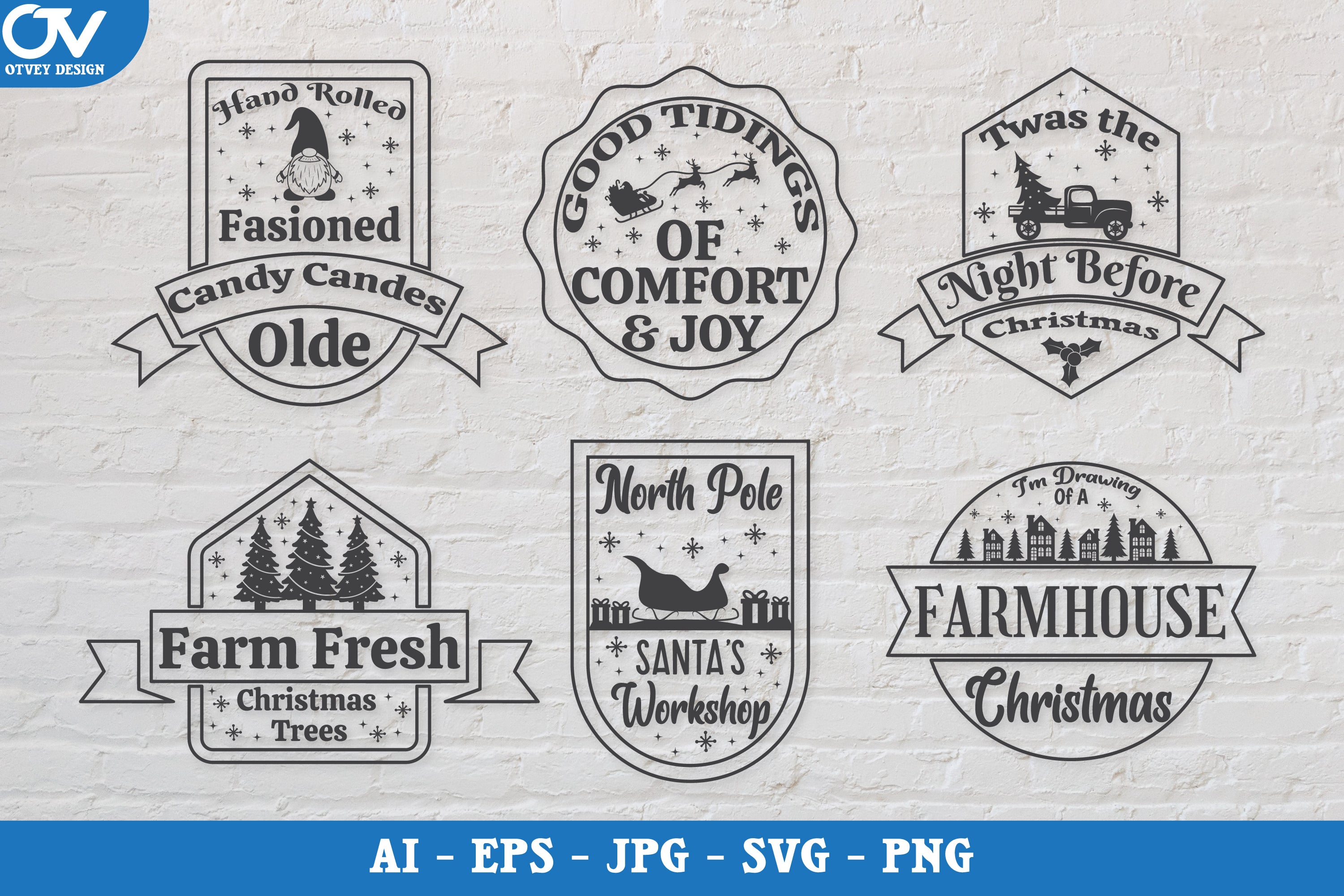 Christmas Farmhouse SVG Bundle 1 - CraftNest - Digital Crafting and Art