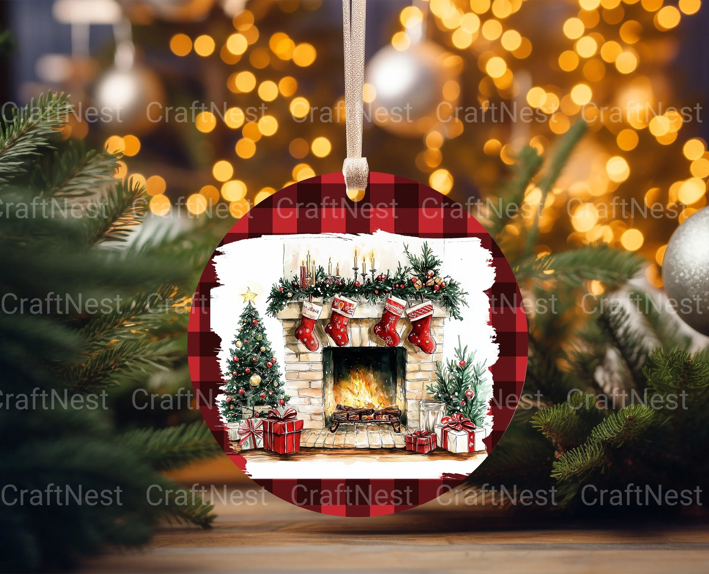 Christmas Fireplace Ornament Clipart Bundle - CraftNest - Digital Crafting and Art