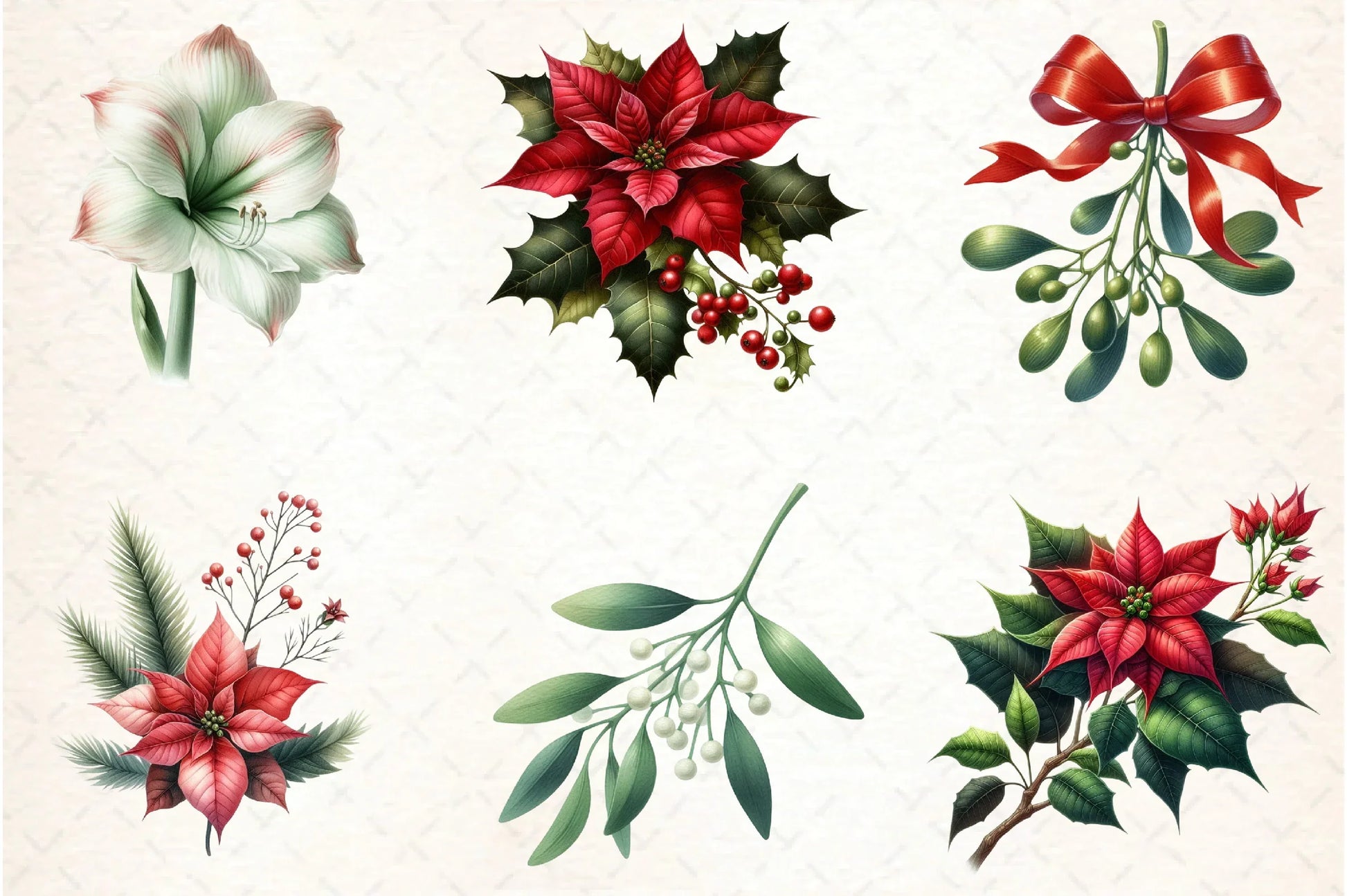 Christmas Flowers Clipart Bundle - CraftNest - Digital Crafting and Art