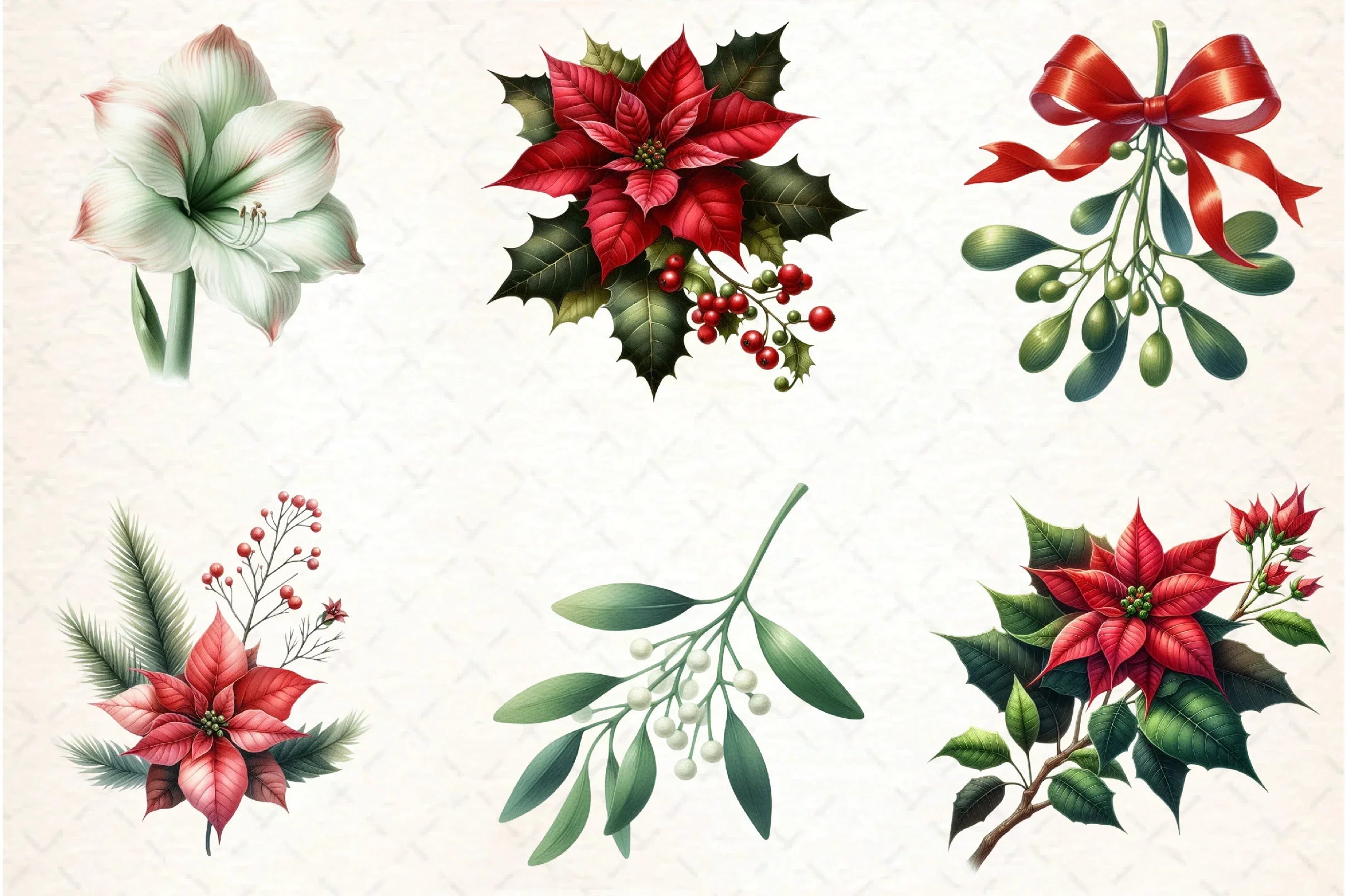 Christmas Flowers Clipart Bundle - CraftNest - Digital Crafting and Art