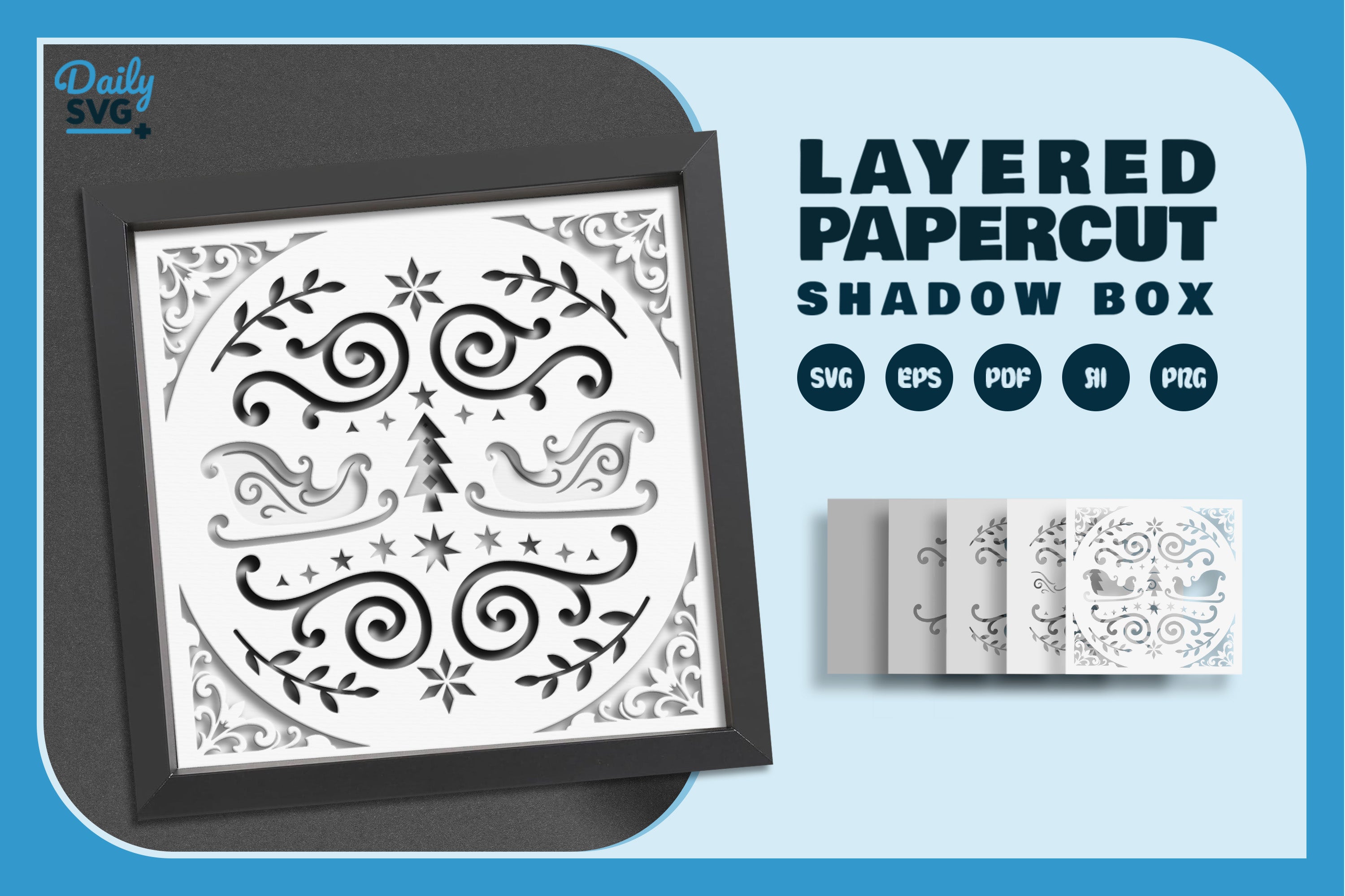 Christmas Folk Art White Papercut SVG Bundle 2024