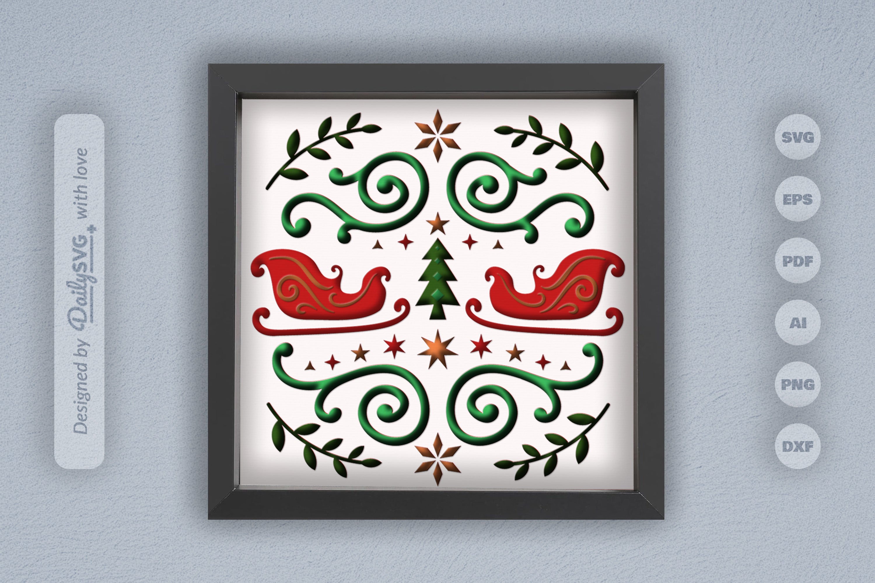 Christmas Folk Art Papercut SVG Bundle 2024