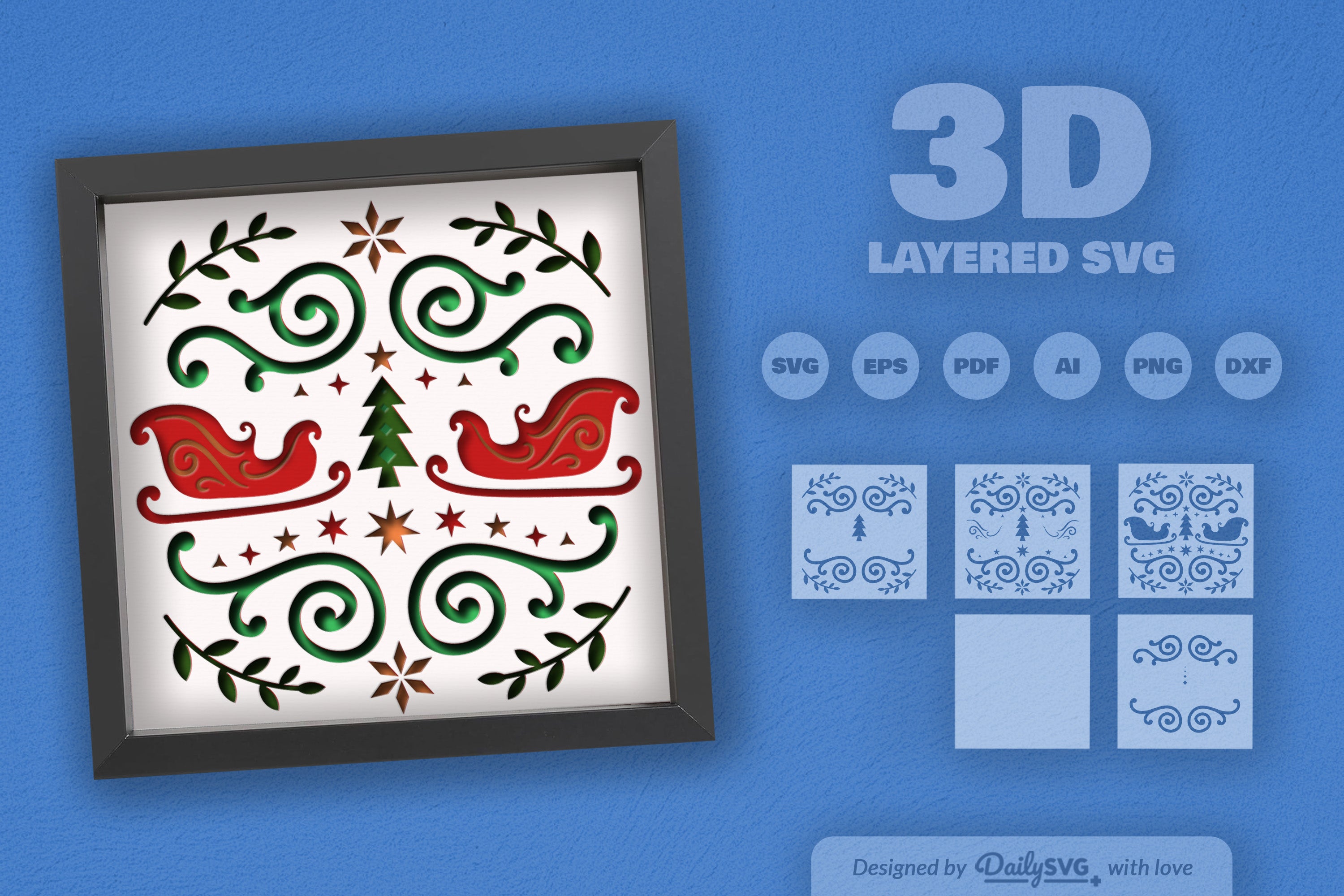 Christmas Folk Art Papercut SVG Bundle 2024