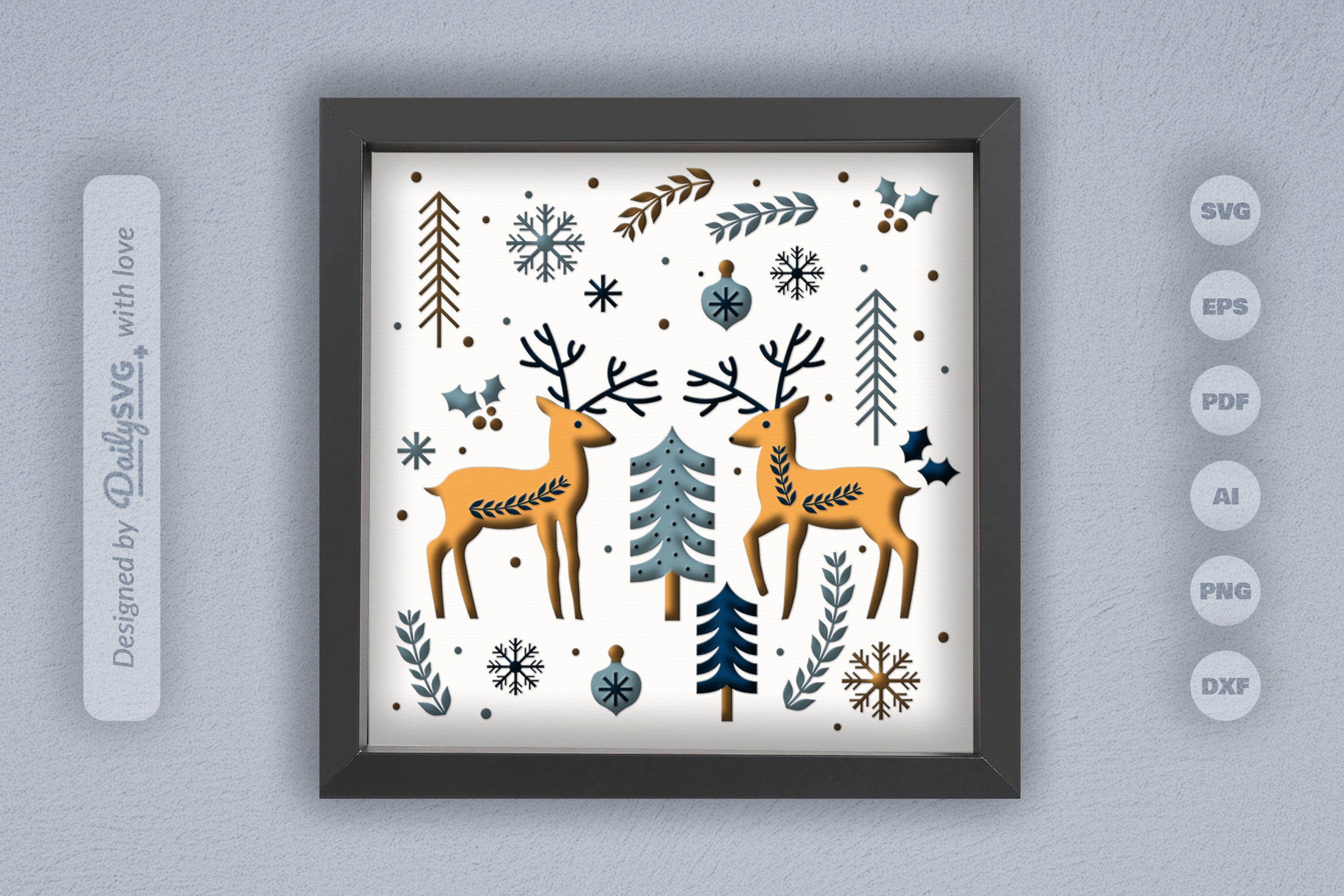 Christmas Folk Art Papercut SVG Bundle