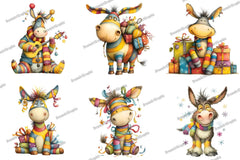 Christmas Funny Donkey Clipart Bundle - CraftNest - Digital Crafting and Art