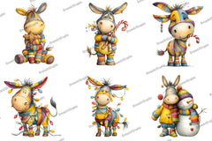 Christmas Funny Donkey Clipart Bundle - CraftNest - Digital Crafting and Art
