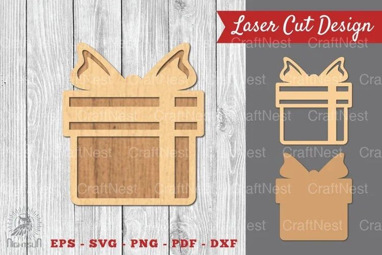 Christmas Gift Box Laser Cut Decoration Clipart Bundle - CraftNest - Digital Crafting and Art