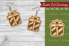 Christmas Gift Box Laser Cut Earrings Clipart Bundle - CraftNest - Digital Crafting and Art