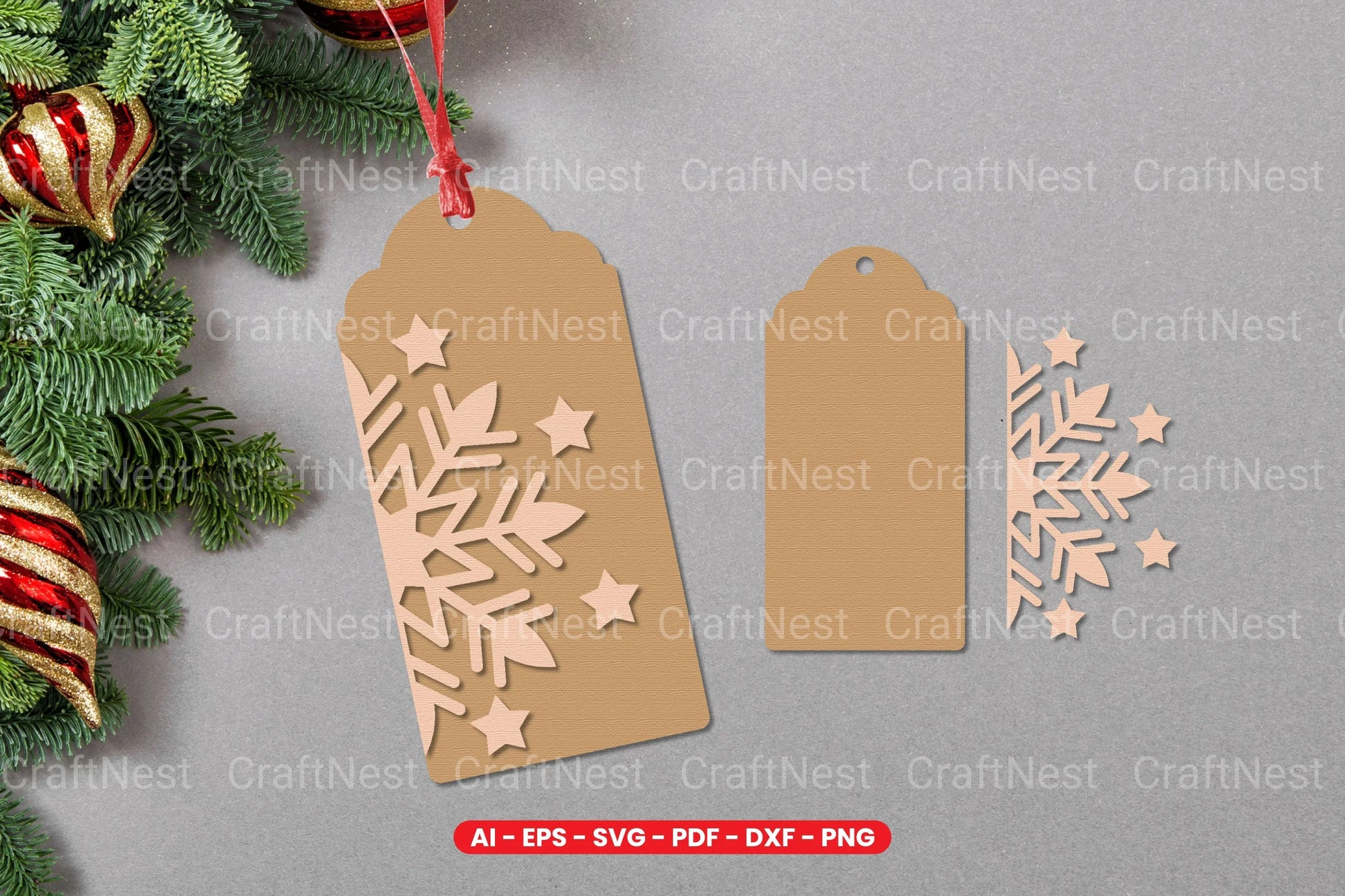 Christmas Gift Tag Laser Cut SVG Bundle - CraftNest - Digital Crafting and Art