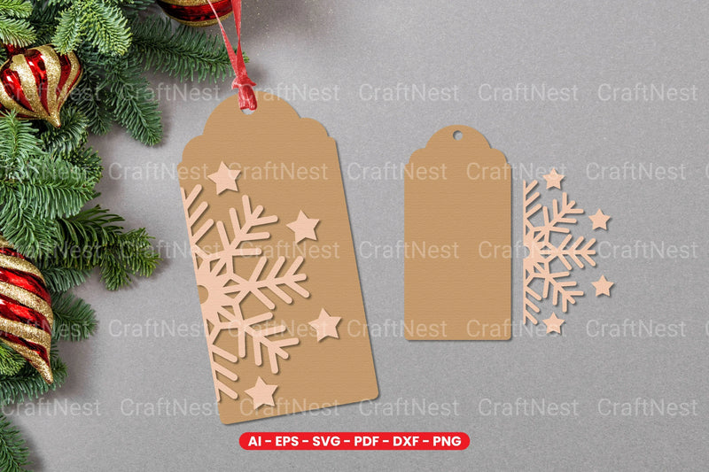 Christmas Gift Tag Laser Cut SVG Bundle - CraftNest - Digital Crafting and Art