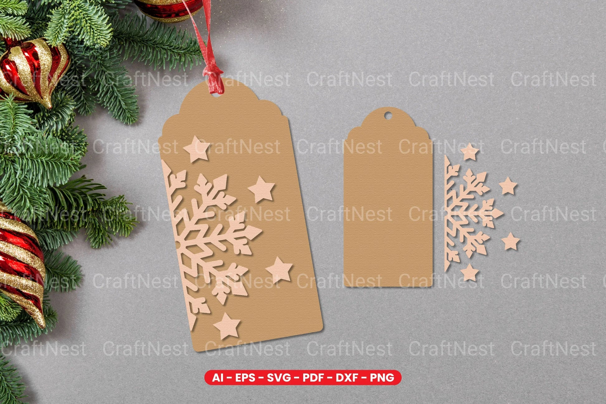 Christmas Gift Tag Laser Cut SVG Bundle - CraftNest - Digital Crafting and Art