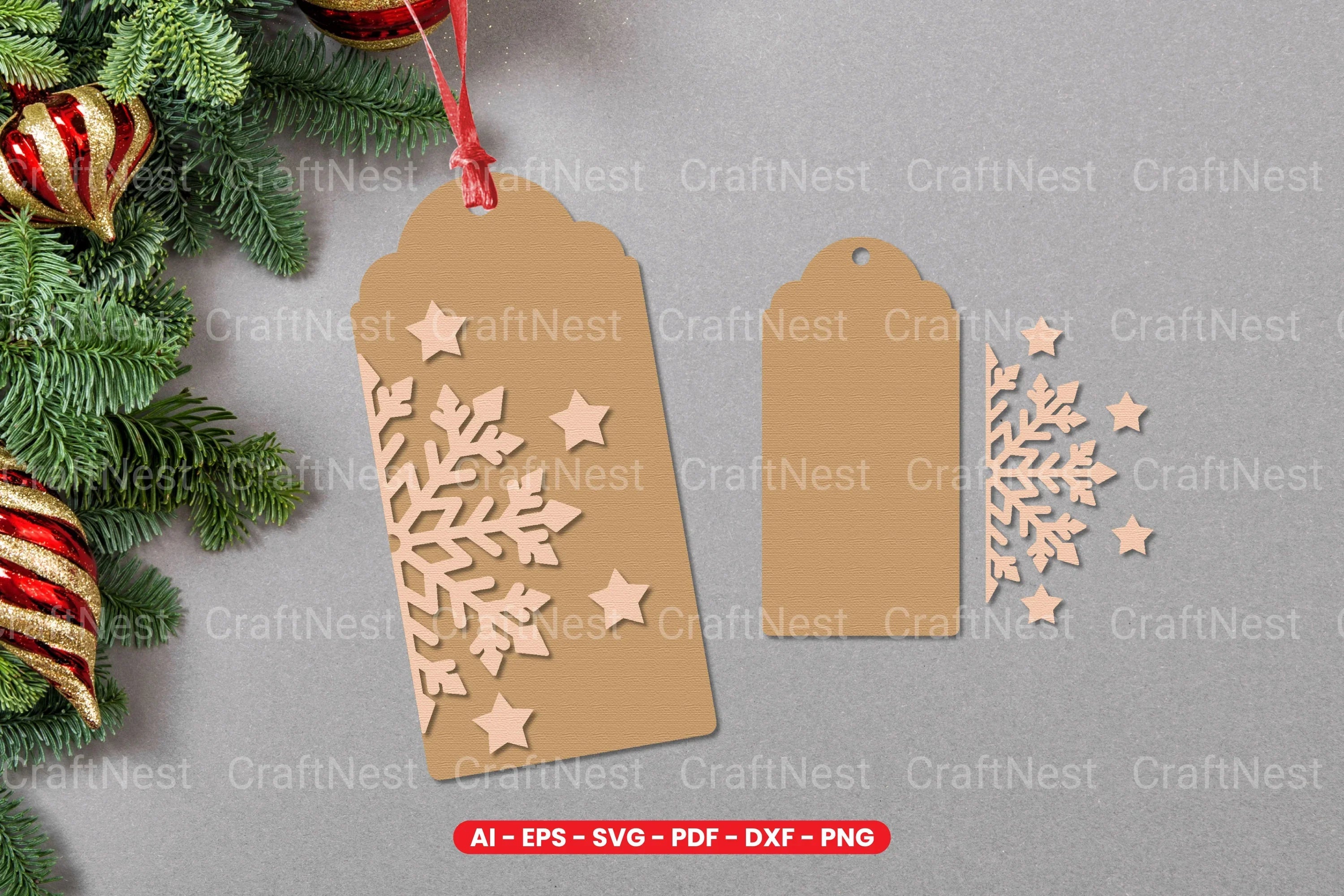 Christmas Gift Tag Laser Cut SVG Bundle - CraftNest - Digital Crafting and Art
