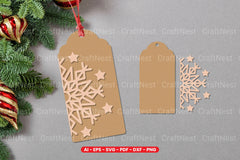 Christmas Gift Tag Laser Cut SVG Bundle - CraftNest - Digital Crafting and Art