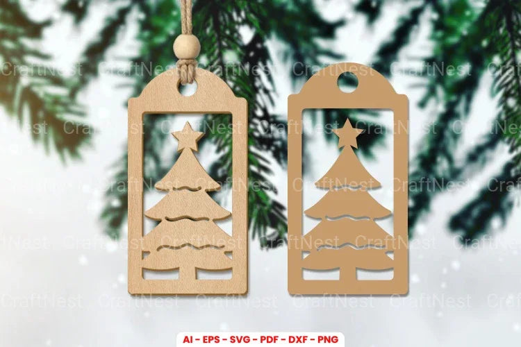 Christmas Gift Tag Laser Cut SVG Bundle - CraftNest - Digital Crafting and Art