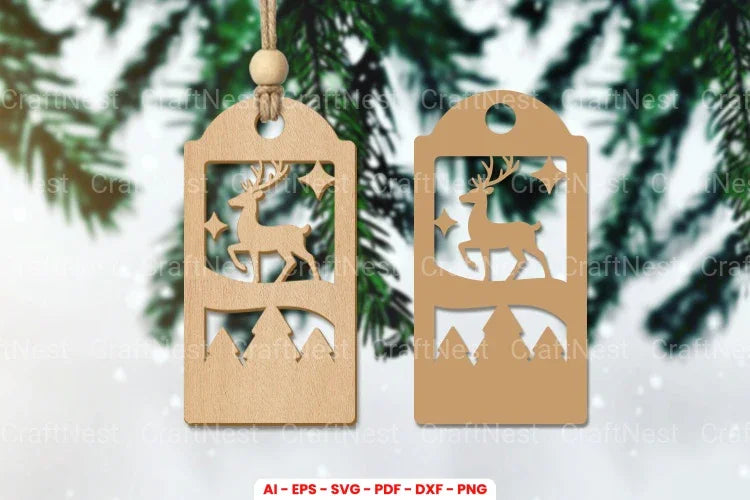 Christmas Gift Tag Laser Cut SVG Bundle - CraftNest - Digital Crafting and Art