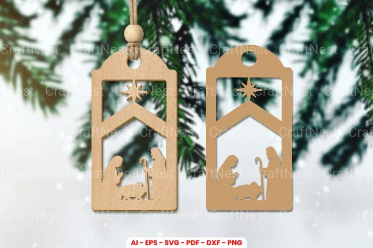 Christmas Gift Tag Laser Cut SVG Bundle Clipart - CraftNest - Digital Crafting and Art