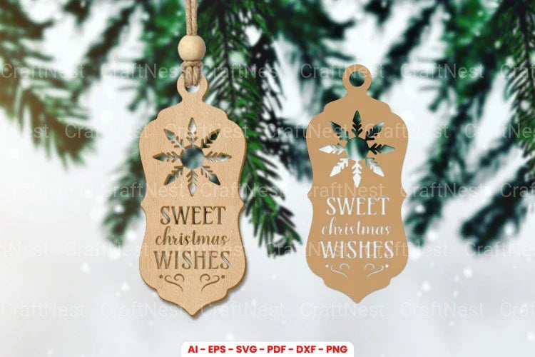 Christmas Gift Tag Laser Cut SVG Bundle - Clipart Bundle - CraftNest - Digital Crafting and Art