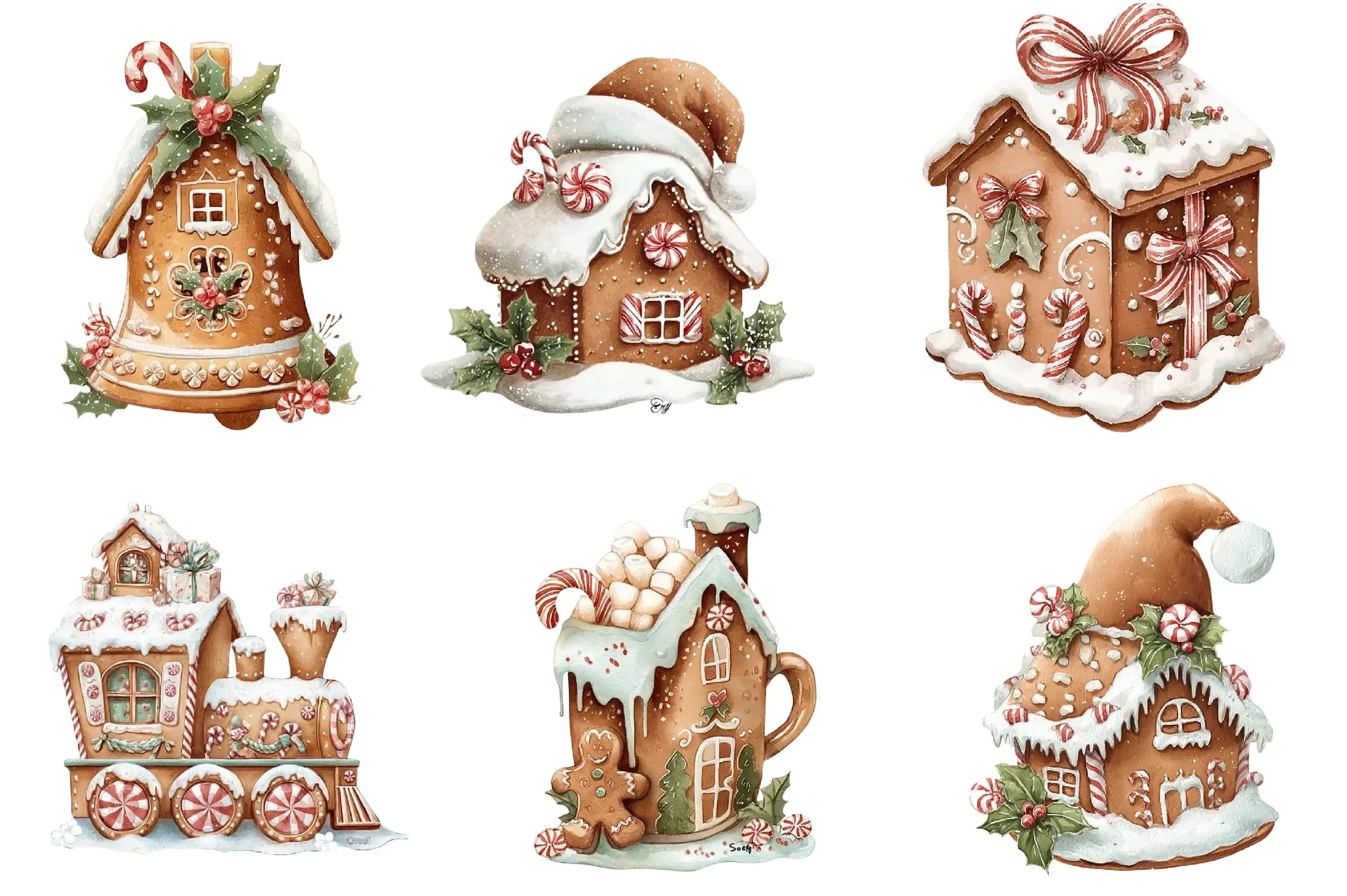 Christmas Gingerbread House Clipart Bundle - CraftNest - Digital Crafting and Art