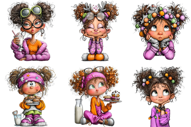 Christmas Girl Clipart Bundle - CraftNest - Digital Crafting and Art