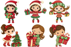 Christmas Girl Gift Box Clipart Bundle - CraftNest - Digital Crafting and Art