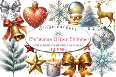 Christmas Glitter & Shimmer Clipart Bundle - CraftNest - Digital Crafting and Art