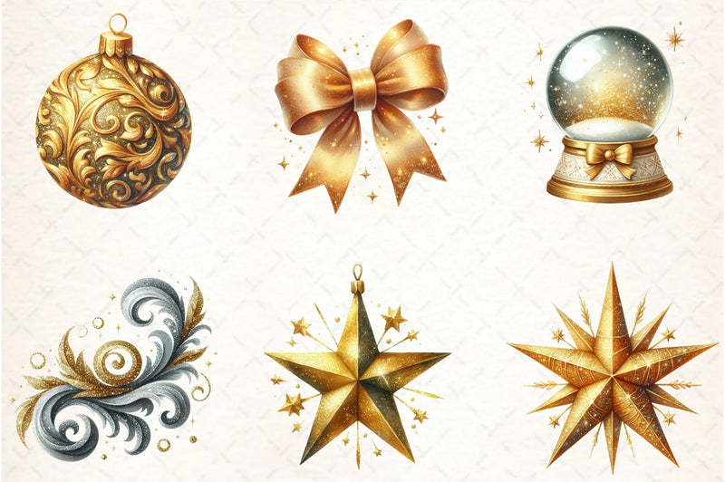 Christmas Glitter & Shimmer Clipart Bundle - CraftNest - Digital Crafting and Art